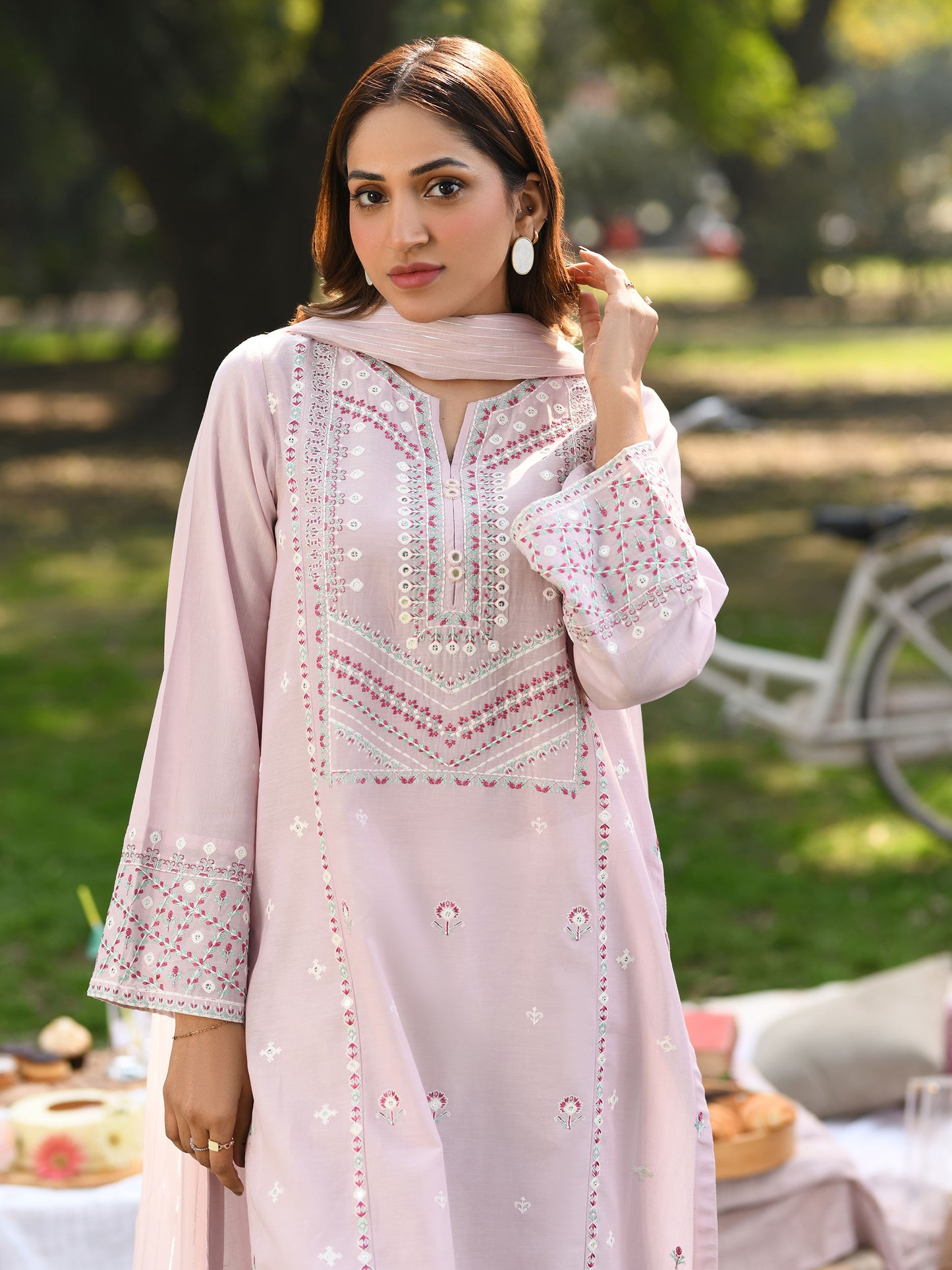 2 Piece Yarn Dyed Suit-Embroidered (Unstitched)