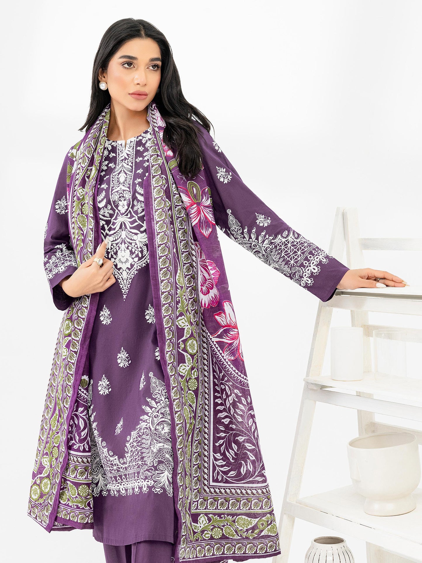 3 Piece Lawn Suit-Paste Print (Pret)