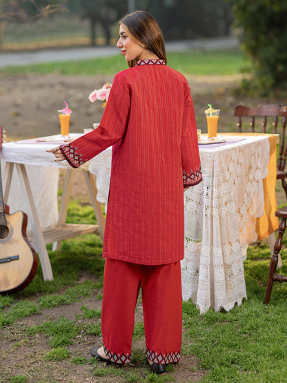 2 Piece Yarn Dyed Suit-Embroidered (Unstitched)