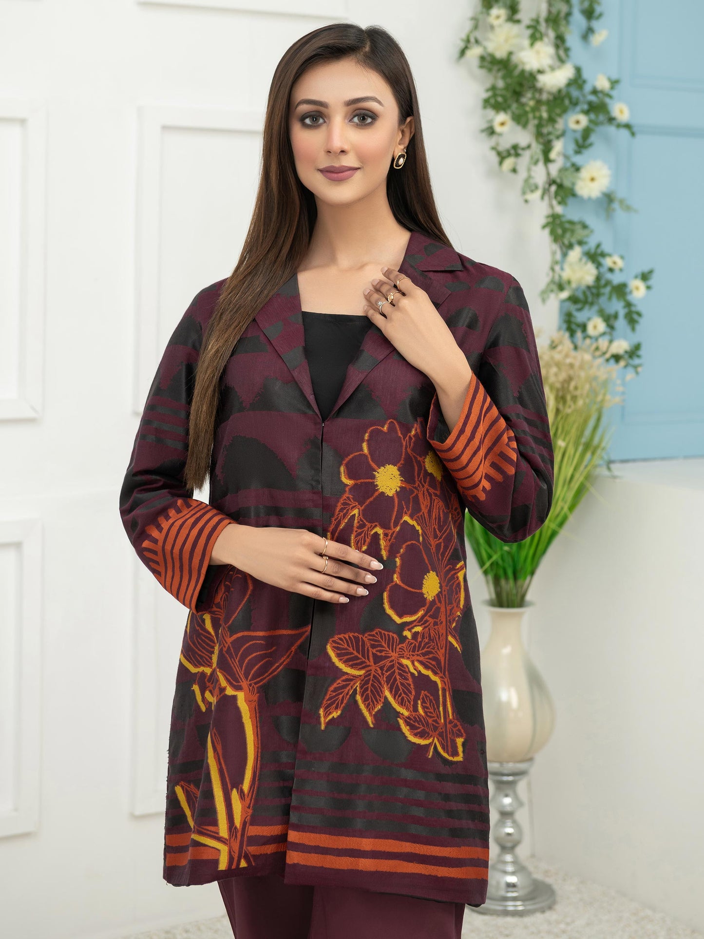 2 Piece Jacquard Suit-Printed (Unstitched)