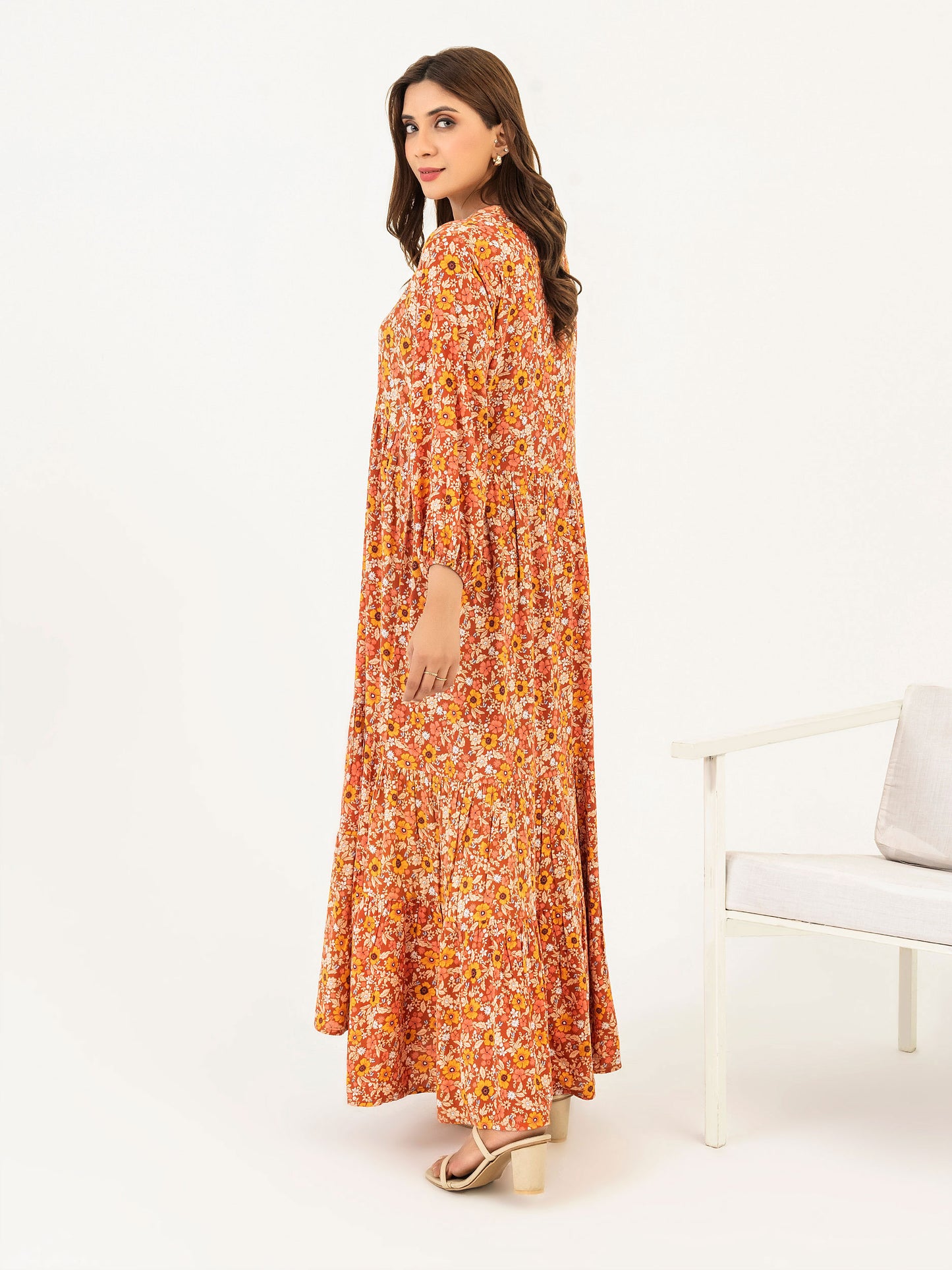 Linen Dress-Printed (Pret)