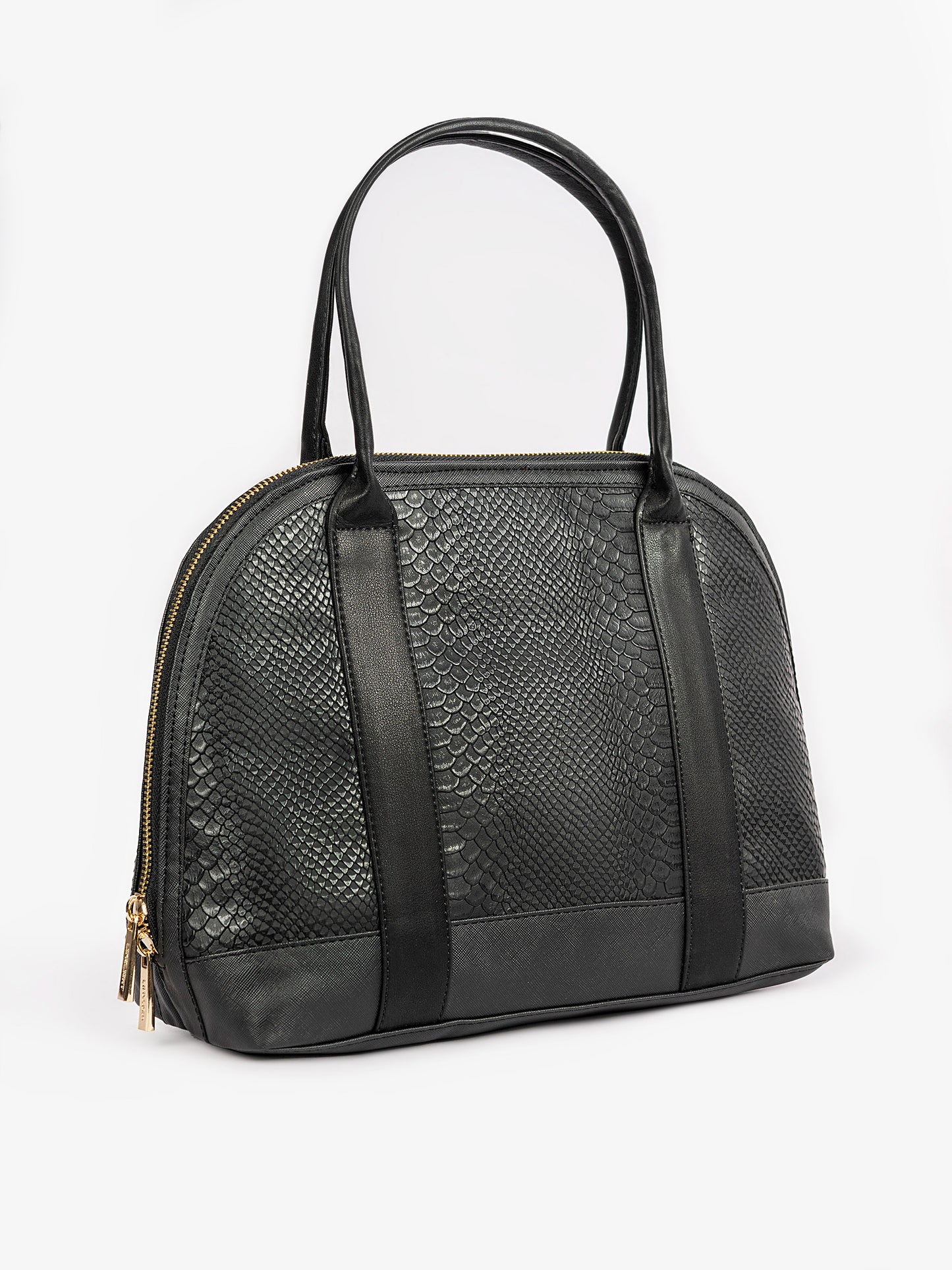 Snake Textured Dome Handbag