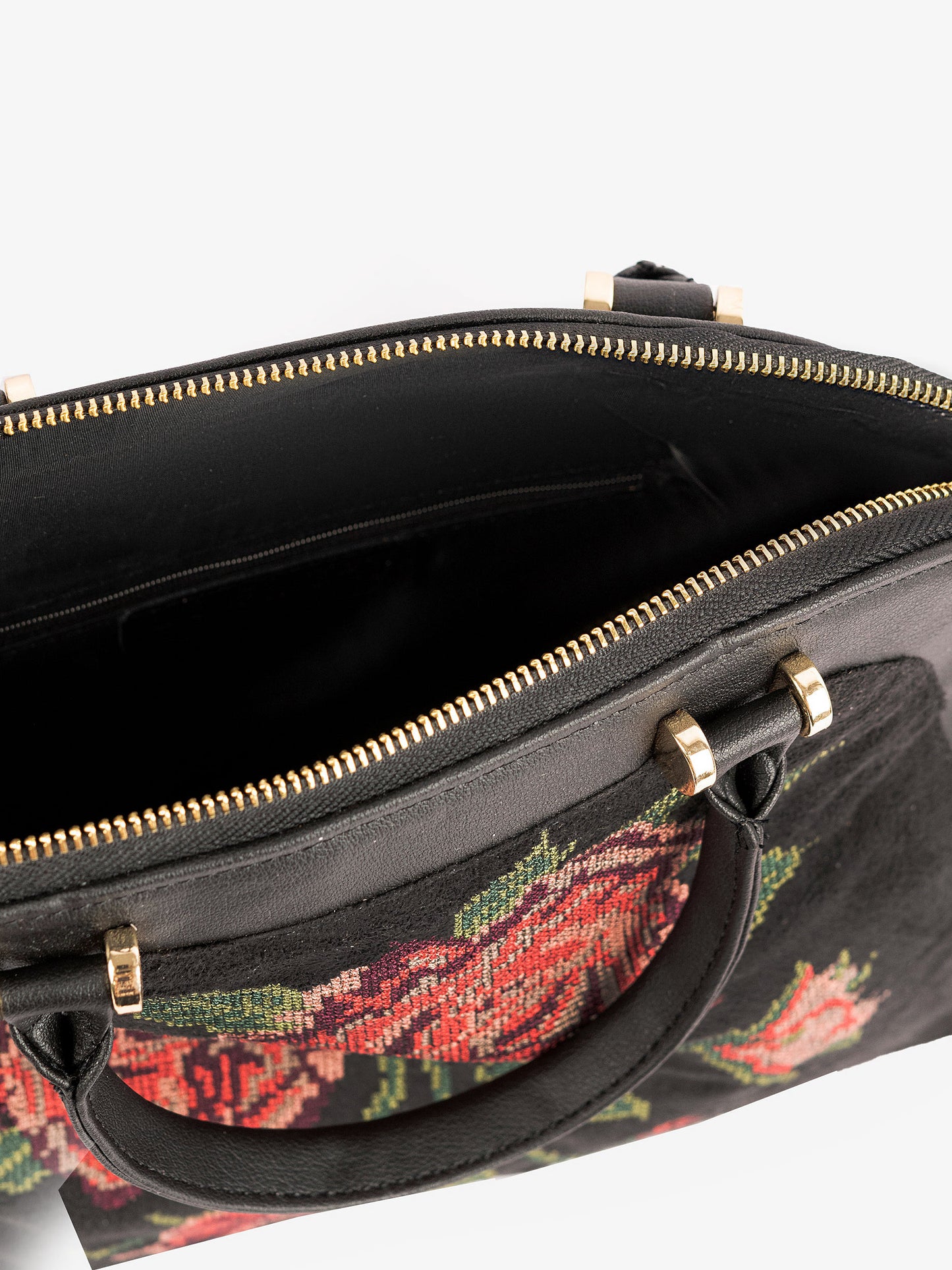 Embroidered Dome Handbag