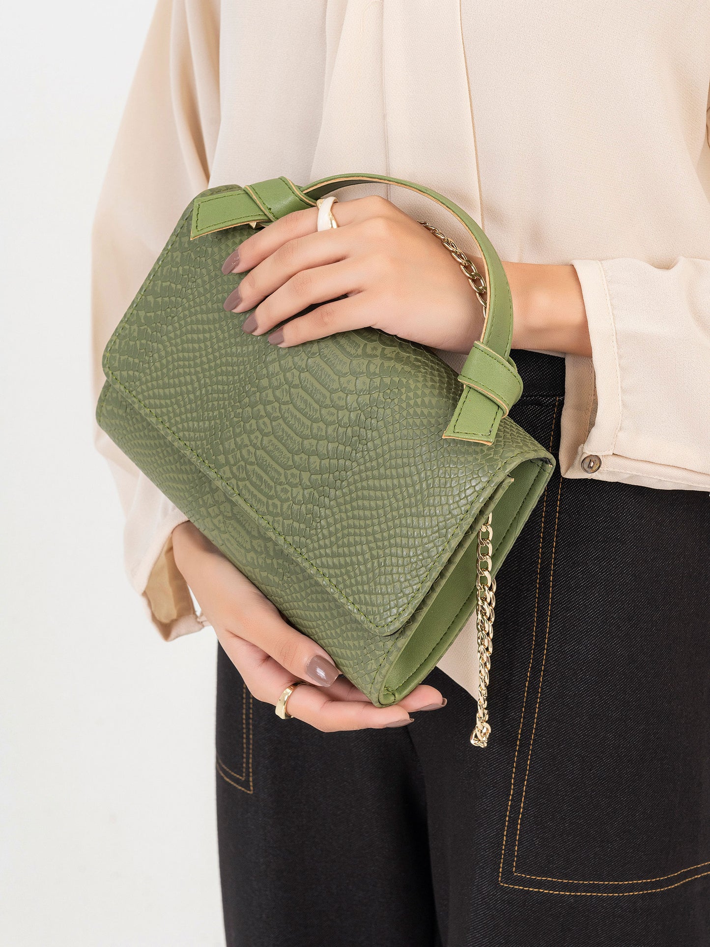 Snake Textured Clutch