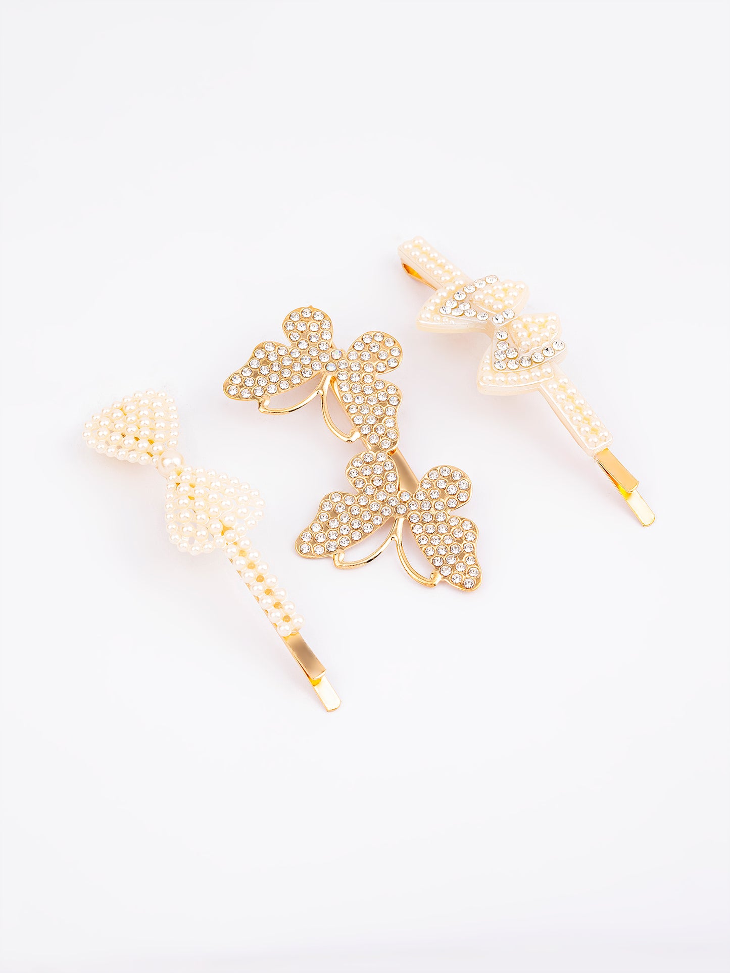 Pearl Embellished Hair Clip Set