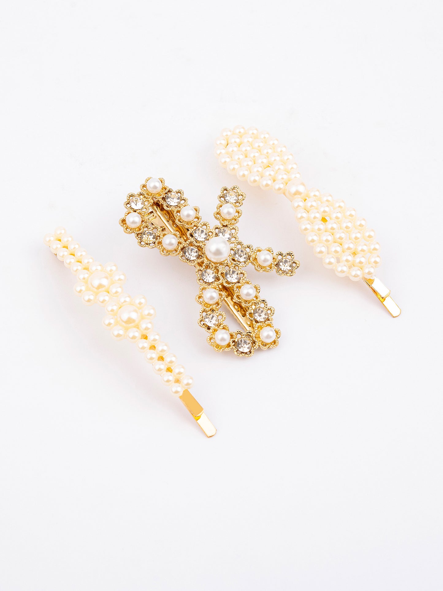 Pearl Embellished Hair Clip Set