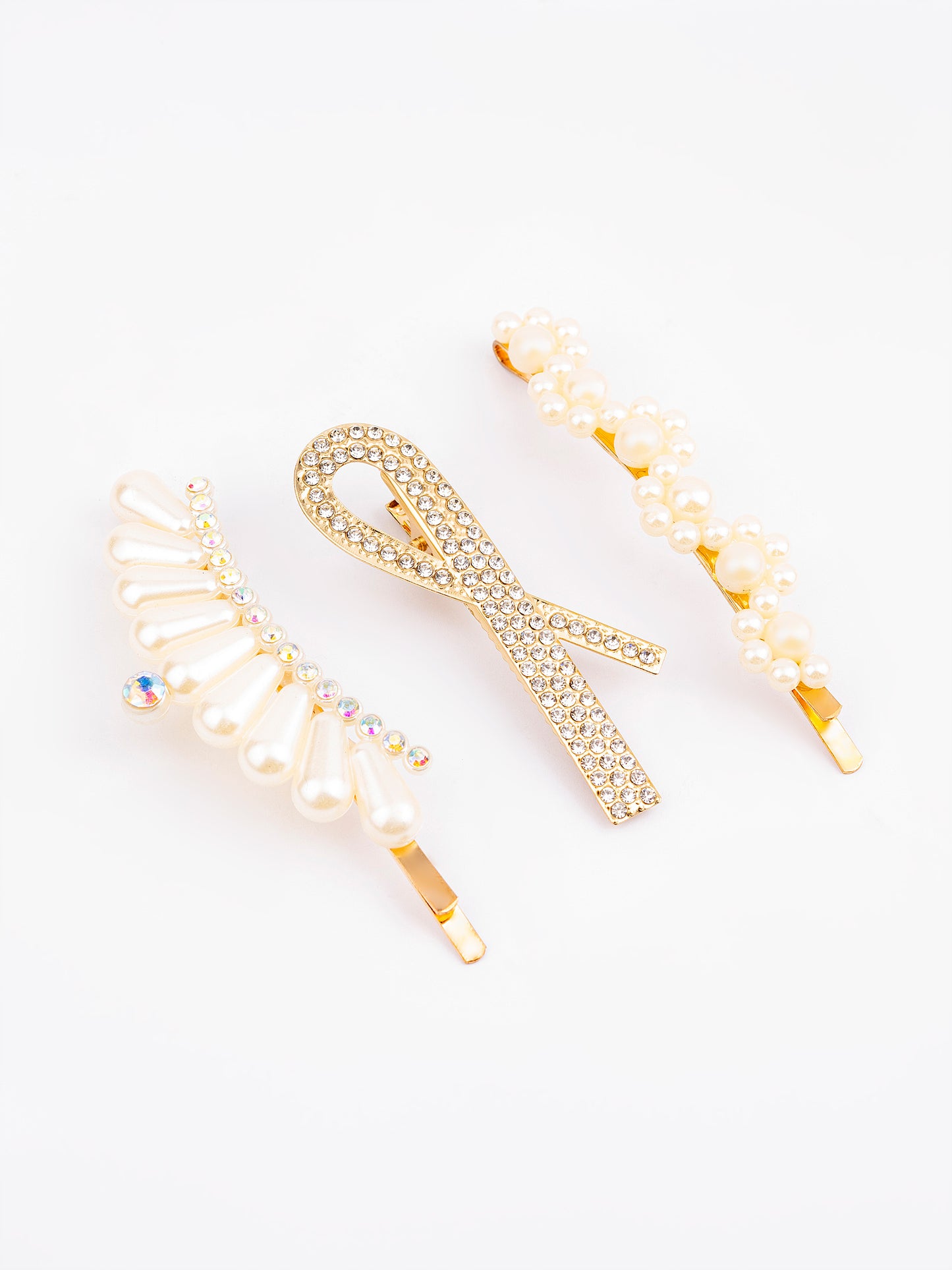 Pearl Embellished Hair Clip Set