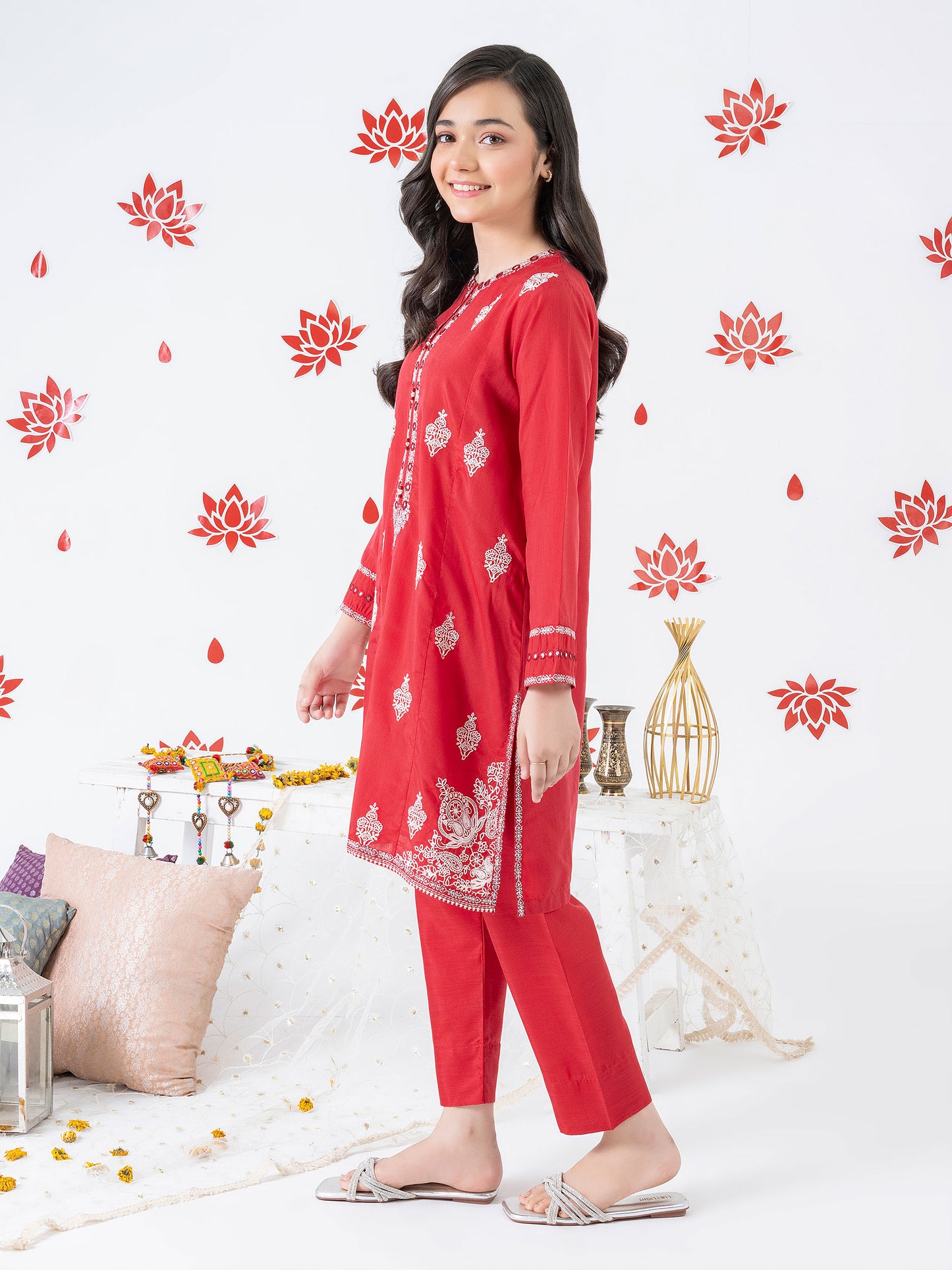 2 Piece Silk Suit-Embroidered