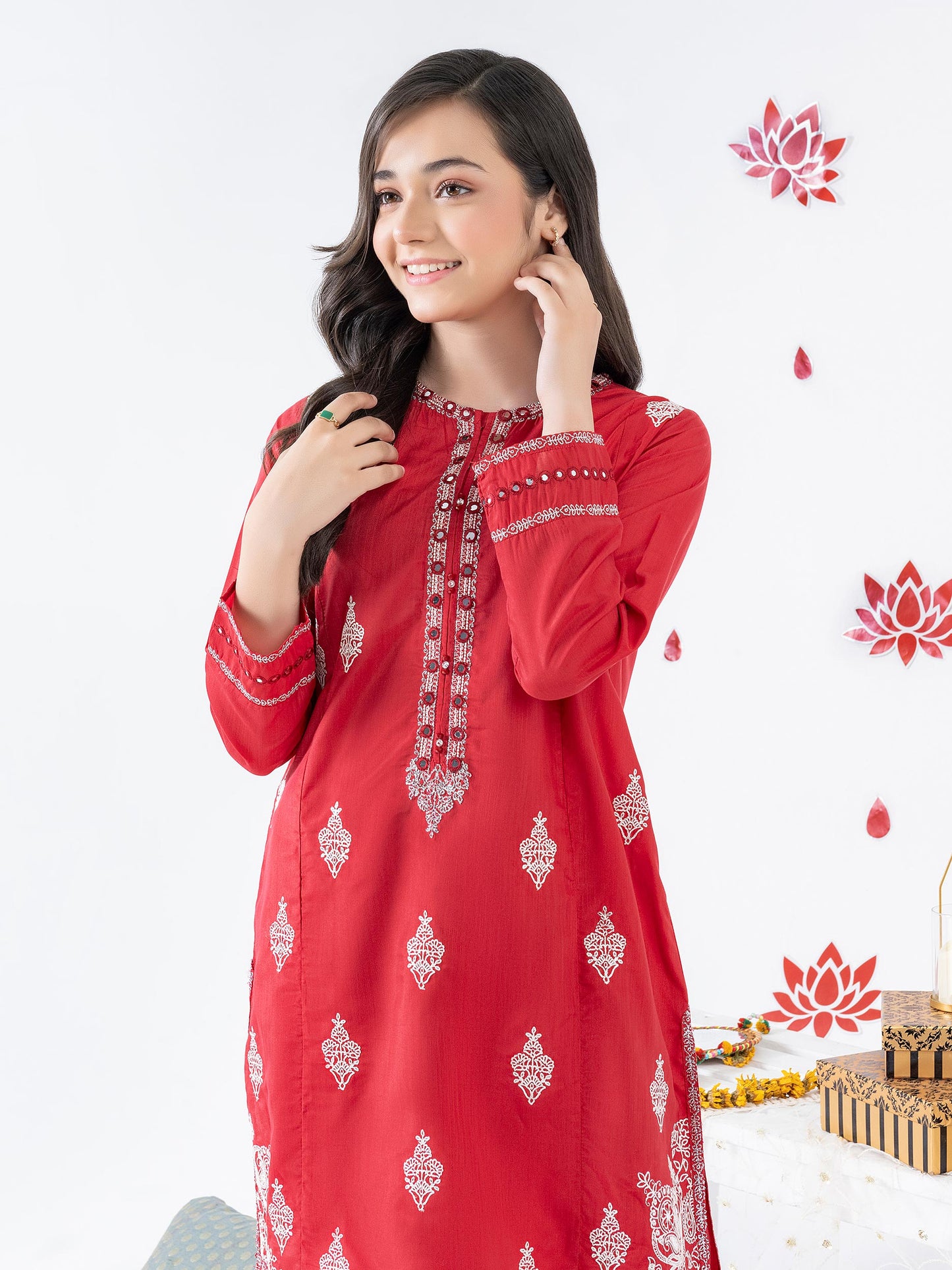 2 Piece Silk Suit-Embroidered