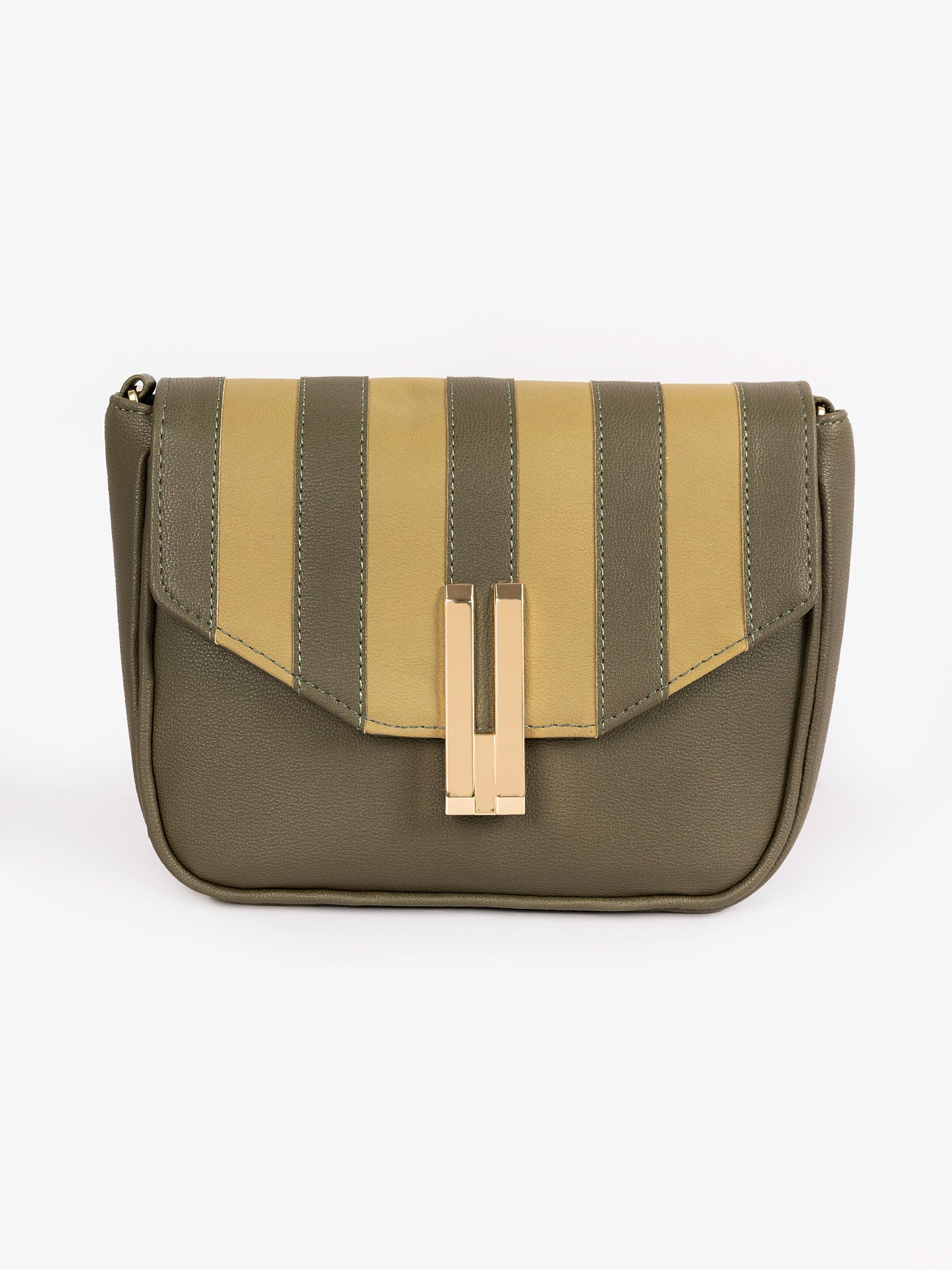 Striped Saddle Handbag