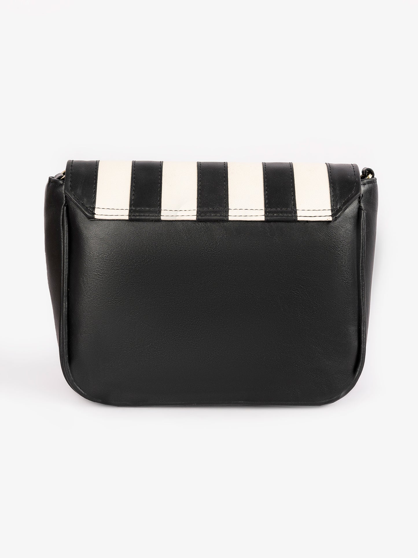 Striped Saddle Handbag