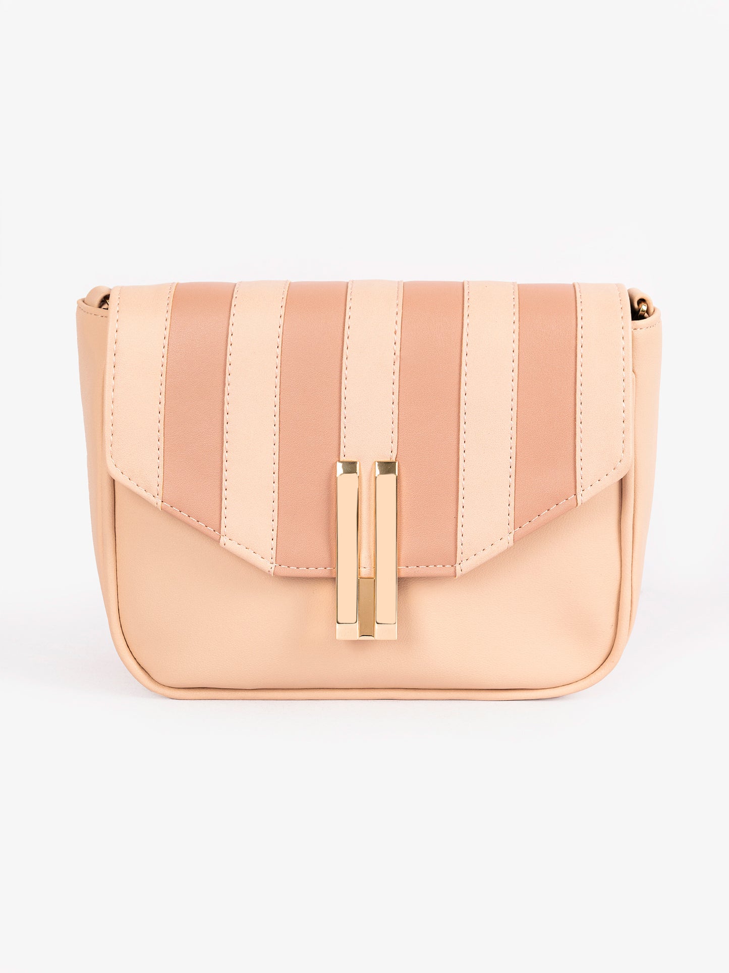 Striped Saddle Handbag