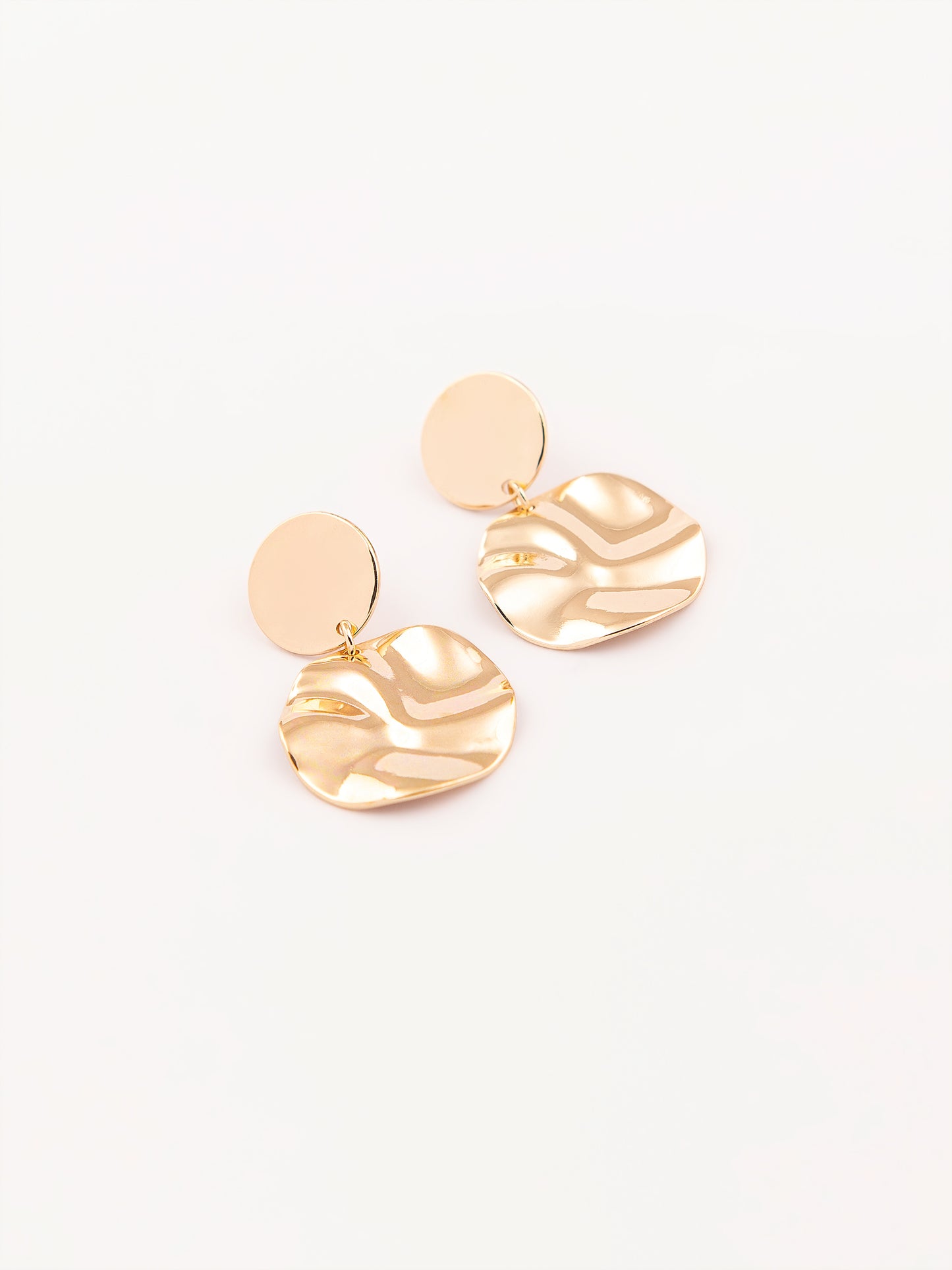 Metallic Circular Drop Earrings