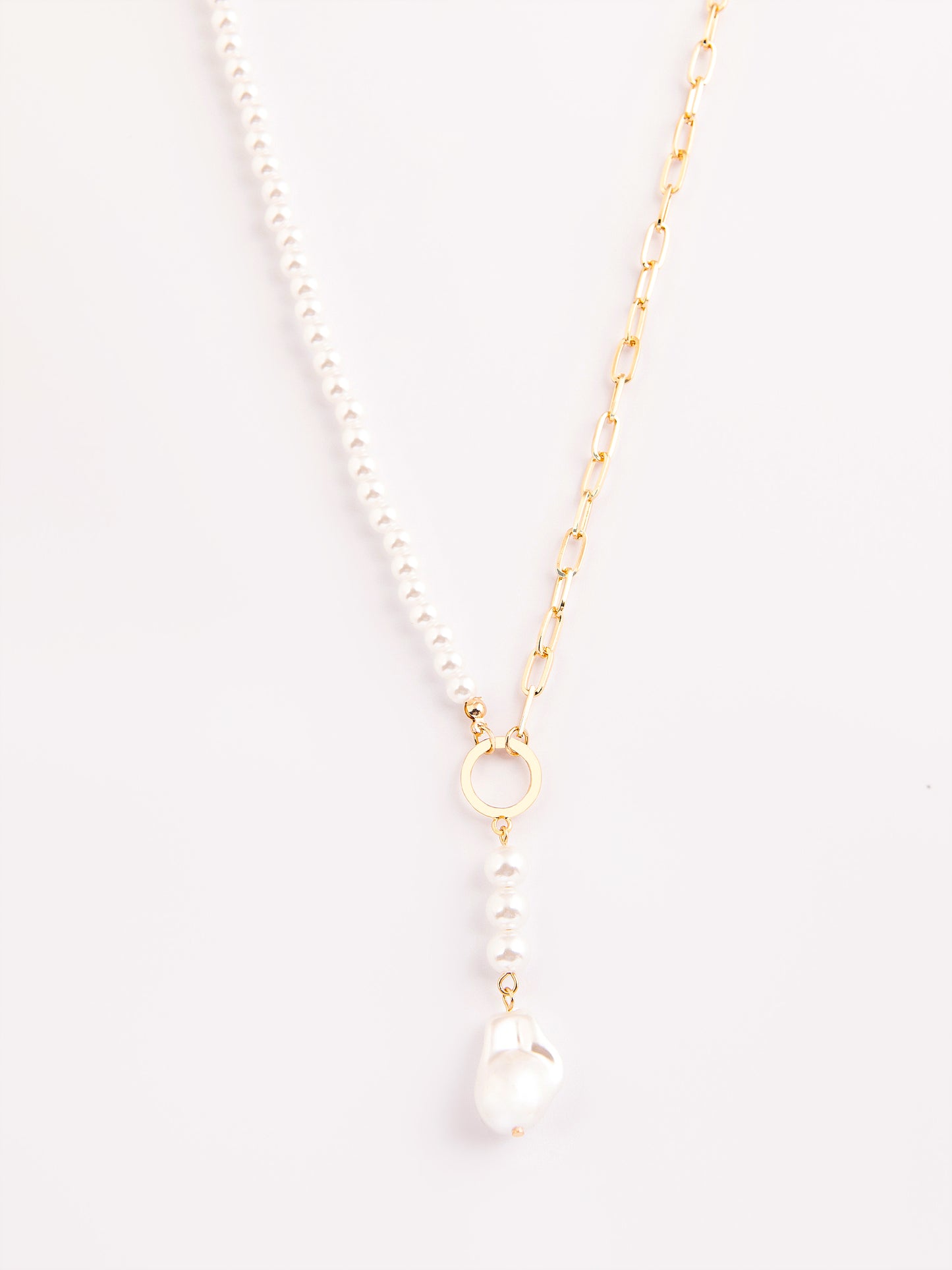 Pearl Embellished Toggle Necklace