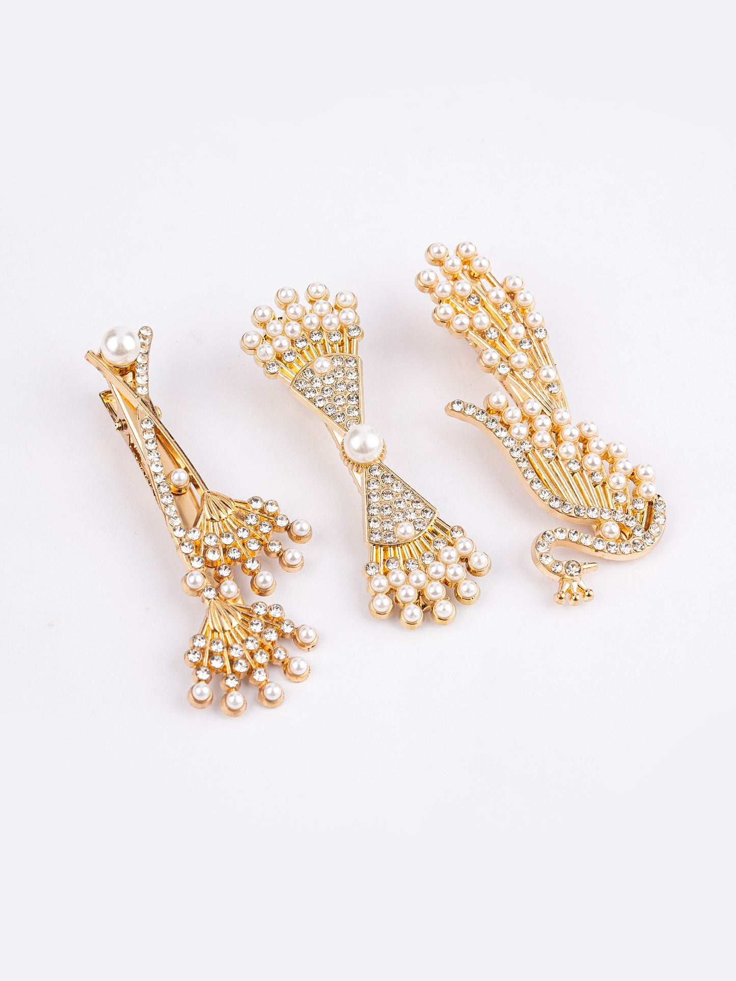 Pearl Embellished Hair Clip Set