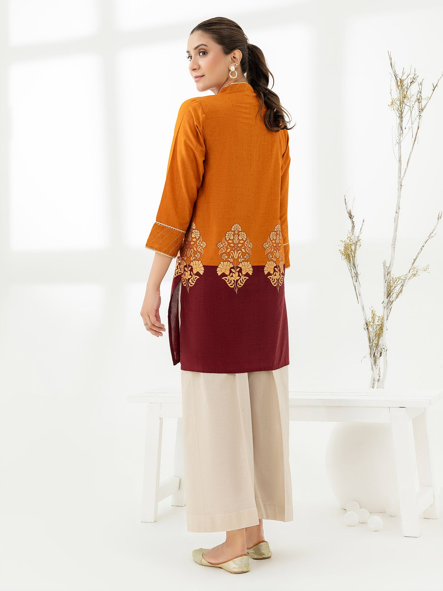 Cambric Kurti-Paste Print (Pret)