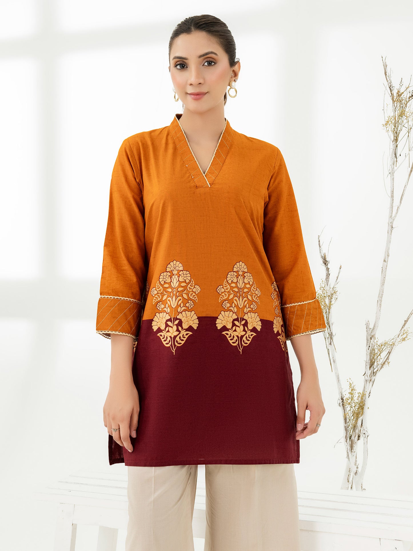 Cambric Kurti-Paste Print (Pret)