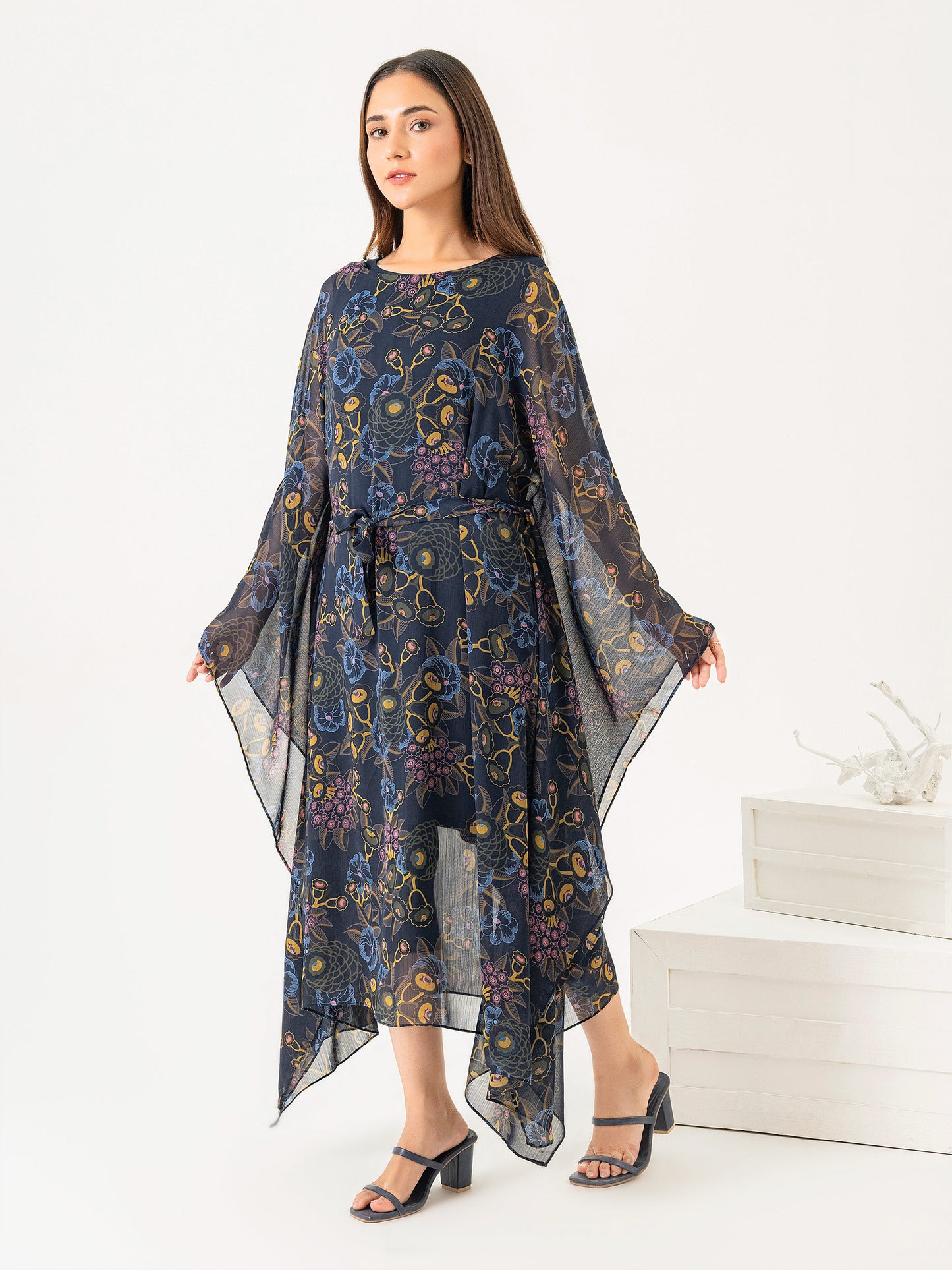 Chiffon Kaftan With Slip-Printed (Pret)