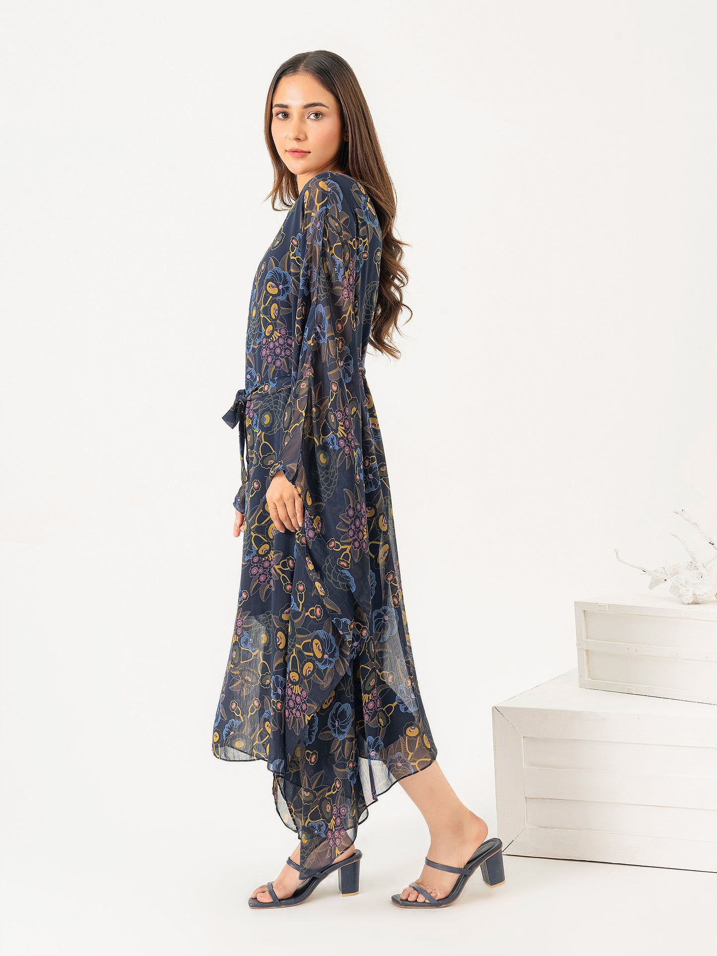 Chiffon Kaftan With Slip-Printed (Pret)