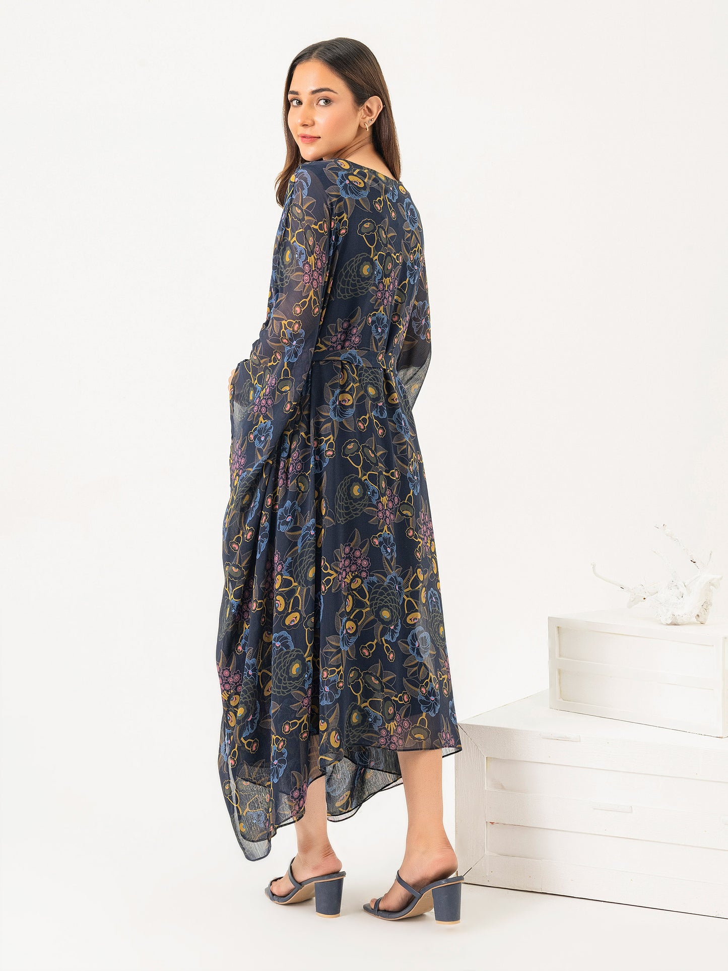 Chiffon Kaftan With Slip-Printed (Pret)