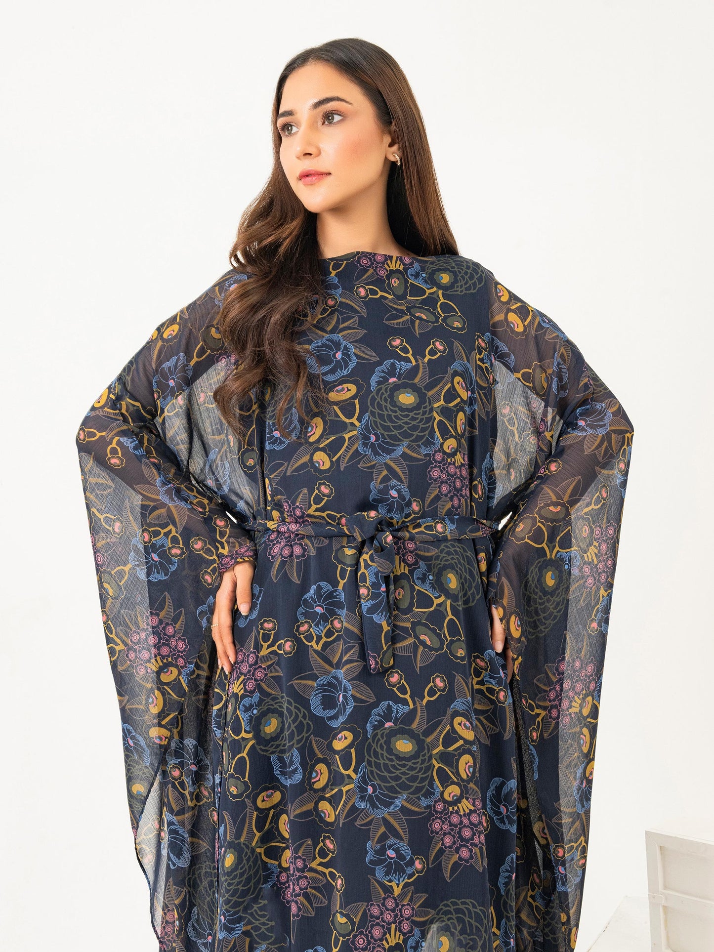 Chiffon Kaftan With Slip-Printed (Pret)