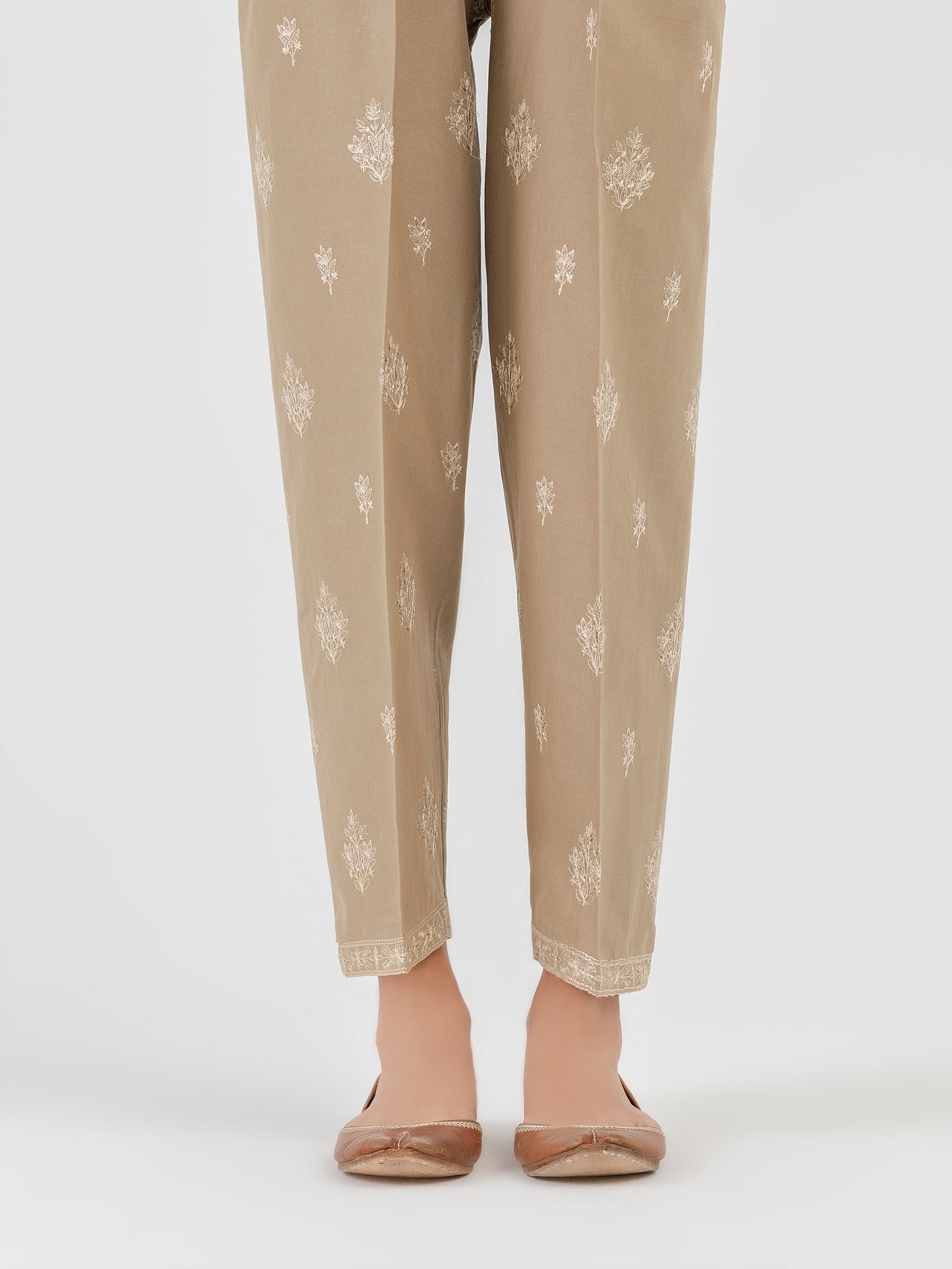 Embroidered Cambric Trouser (Pret)