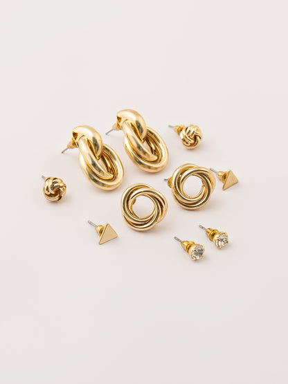 Knotted Stud Earrings Set