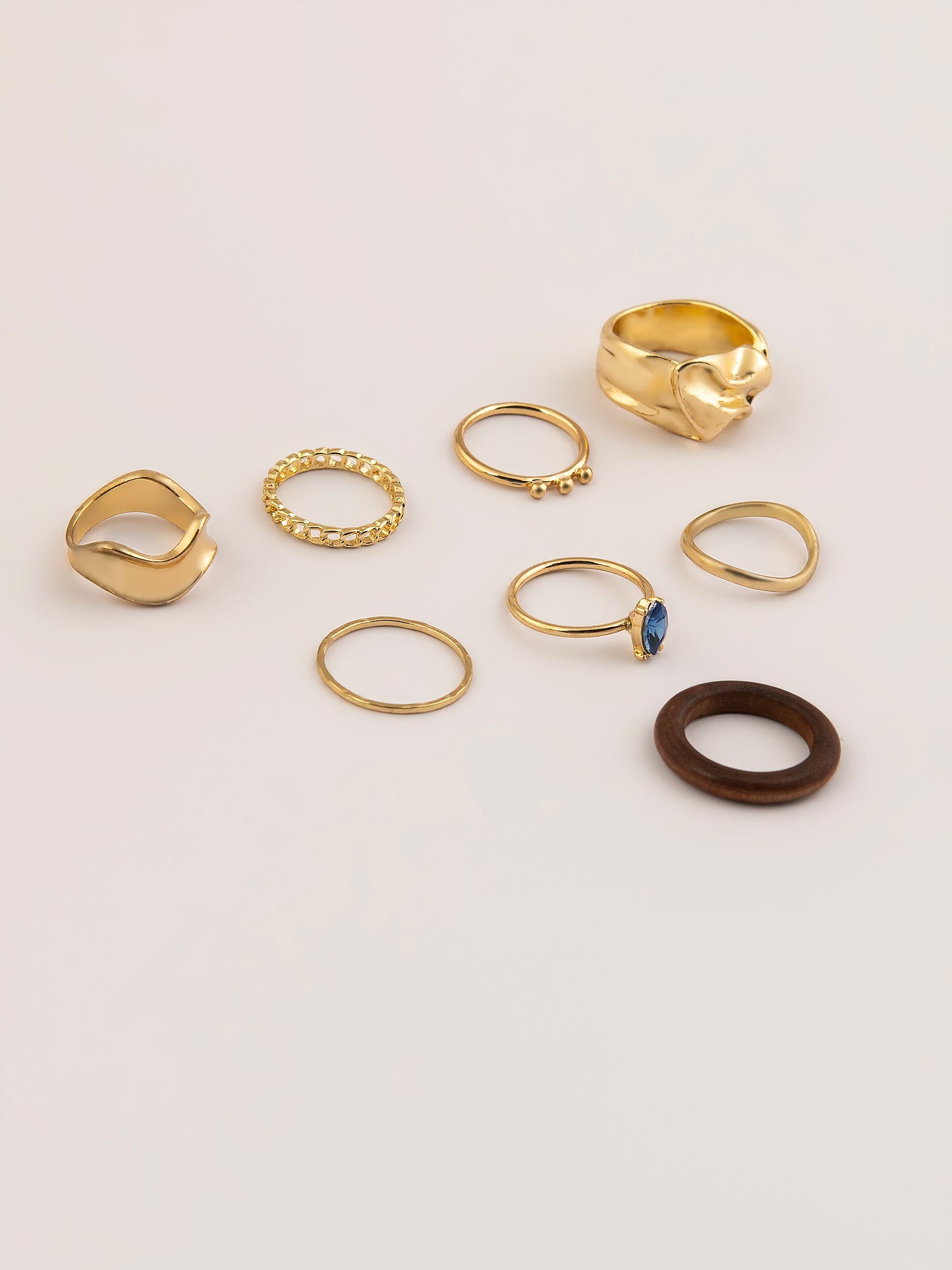 Contemporary Textured Rings Set