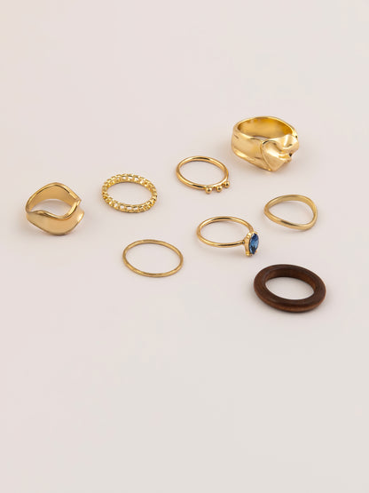 Contemporary Textured Rings Set