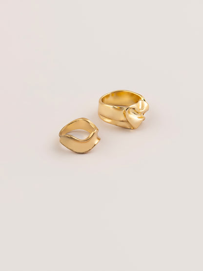 Contemporary Textured Rings Set