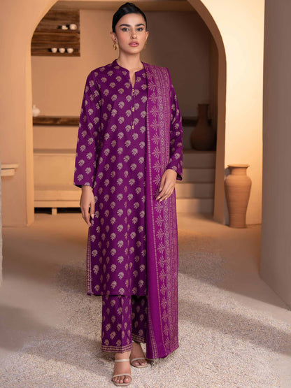 3 Piece Khaddar Suit-Paste Print (Unstitched)