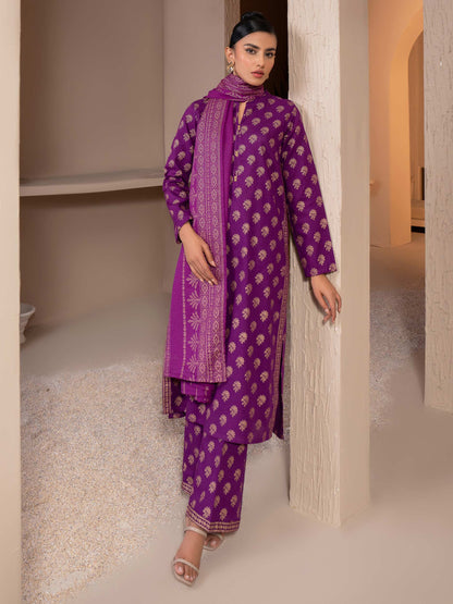 3 Piece Khaddar Suit-Paste Print (Unstitched)