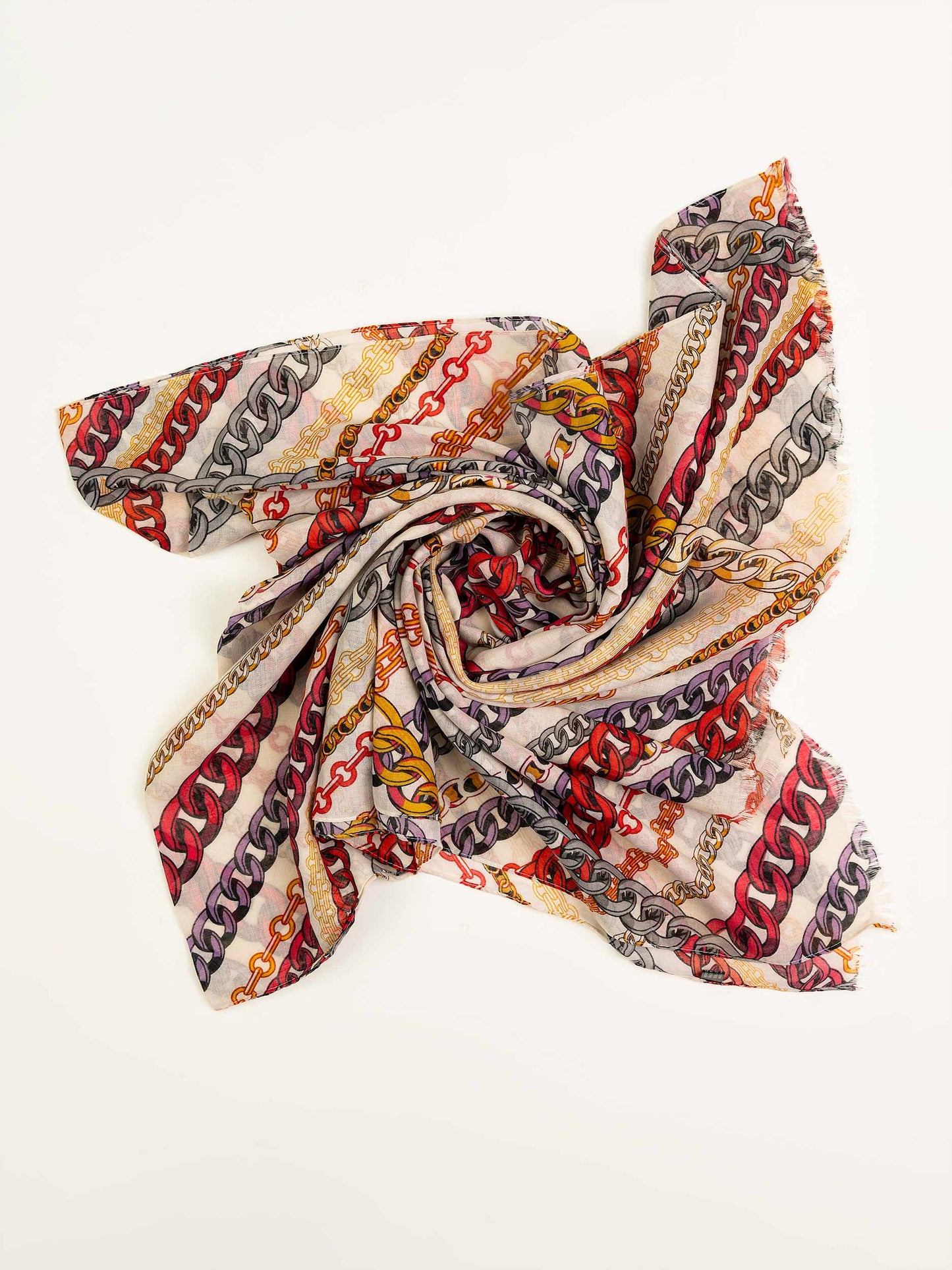 Chain Printed Viscose Scarf