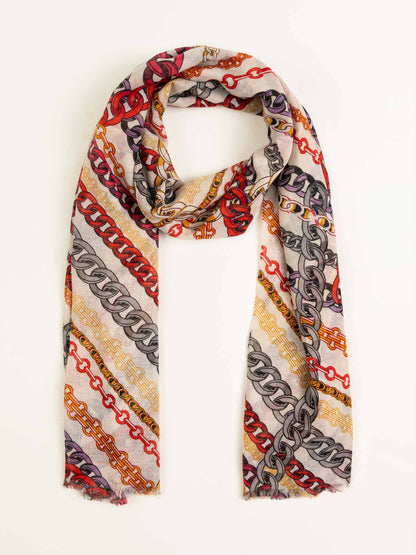 Chain Printed Viscose Scarf