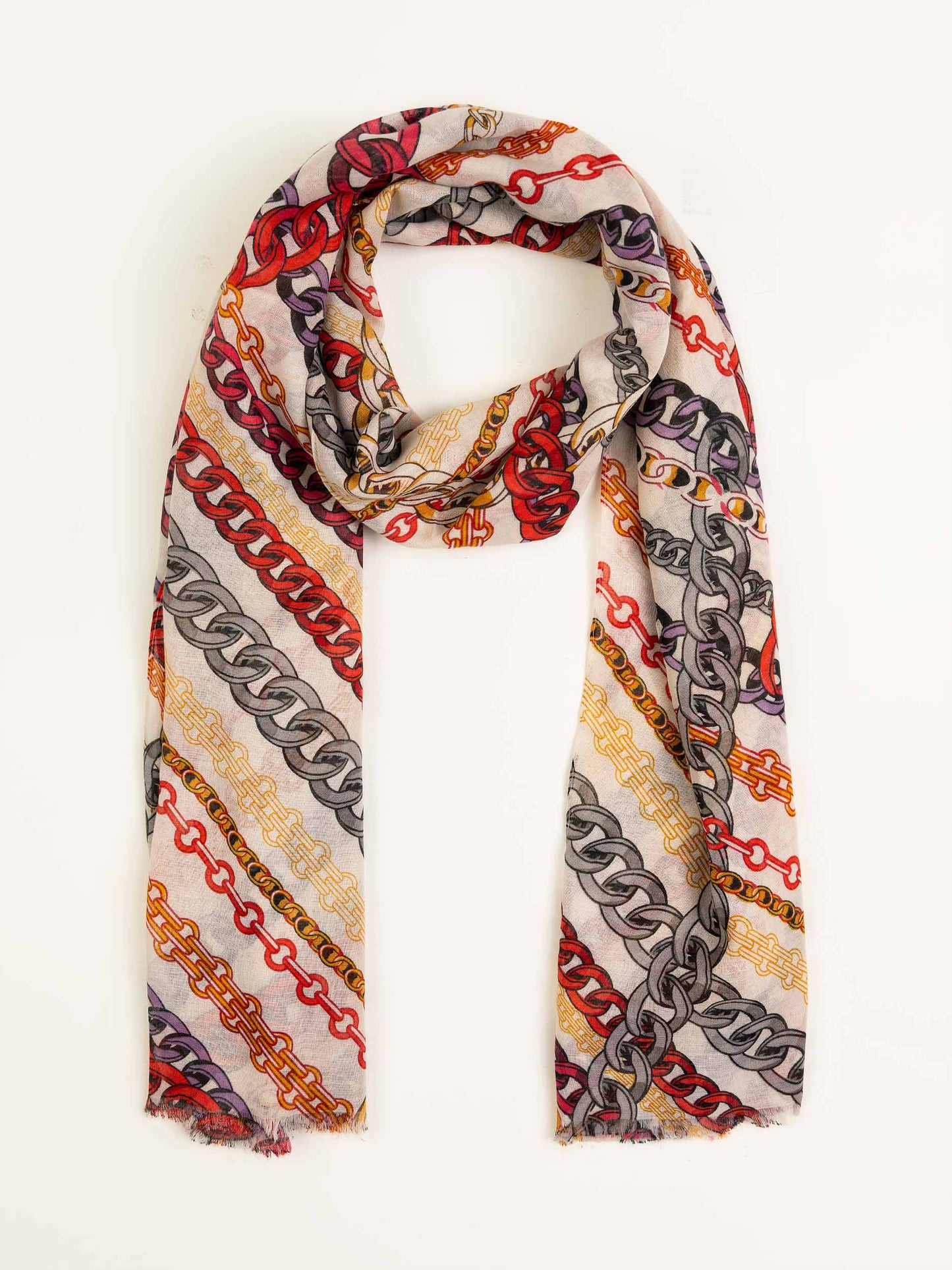 Chain Printed Viscose Scarf