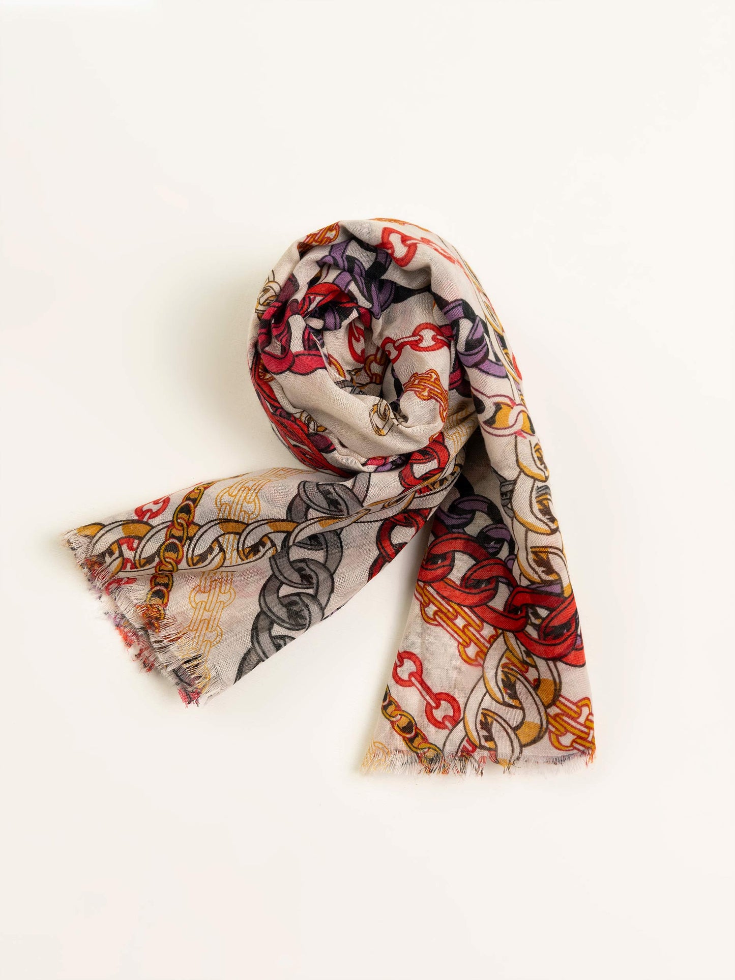 Chain Printed Viscose Scarf