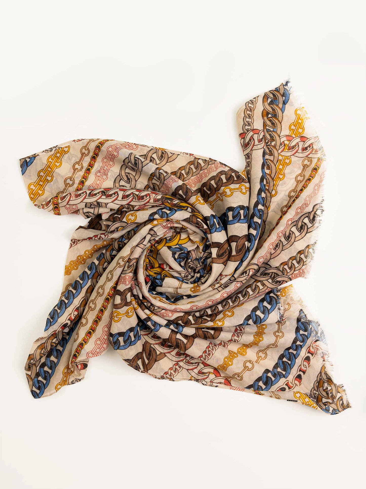 Chain Printed Viscose Scarf