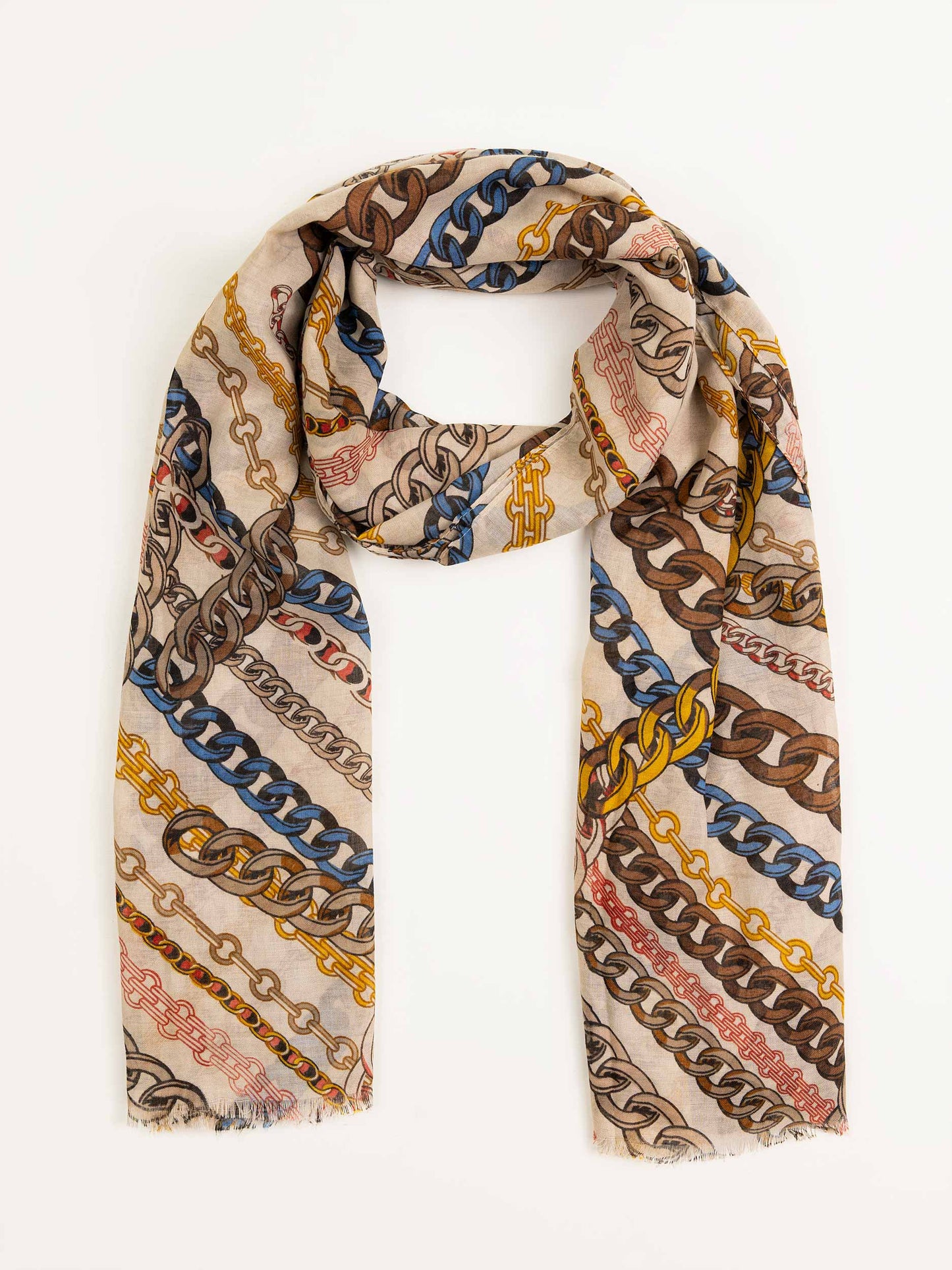 Chain Printed Viscose Scarf