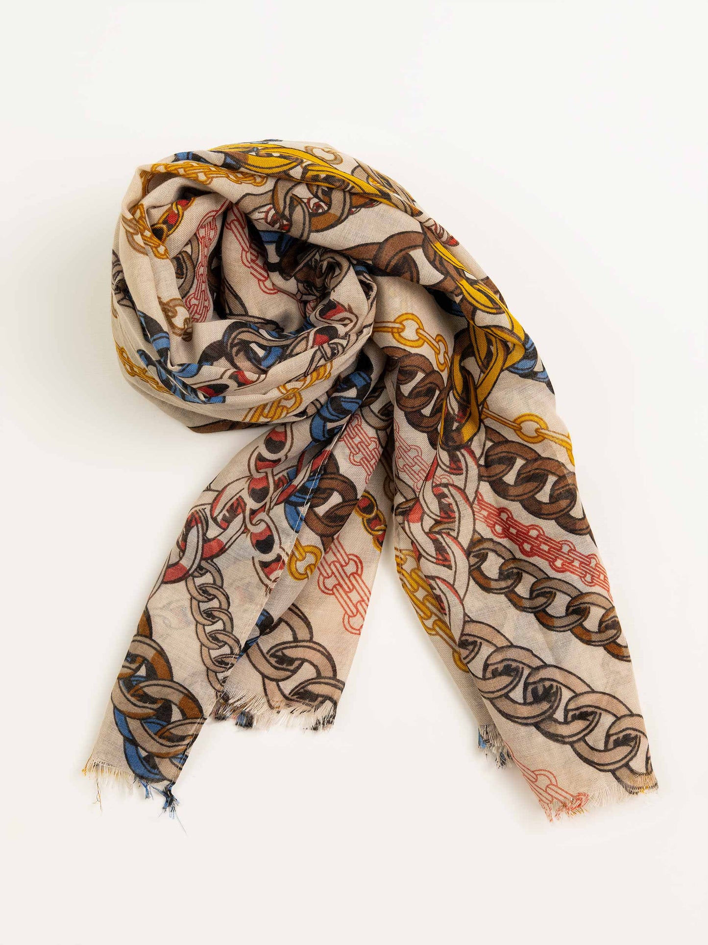 Chain Printed Viscose Scarf