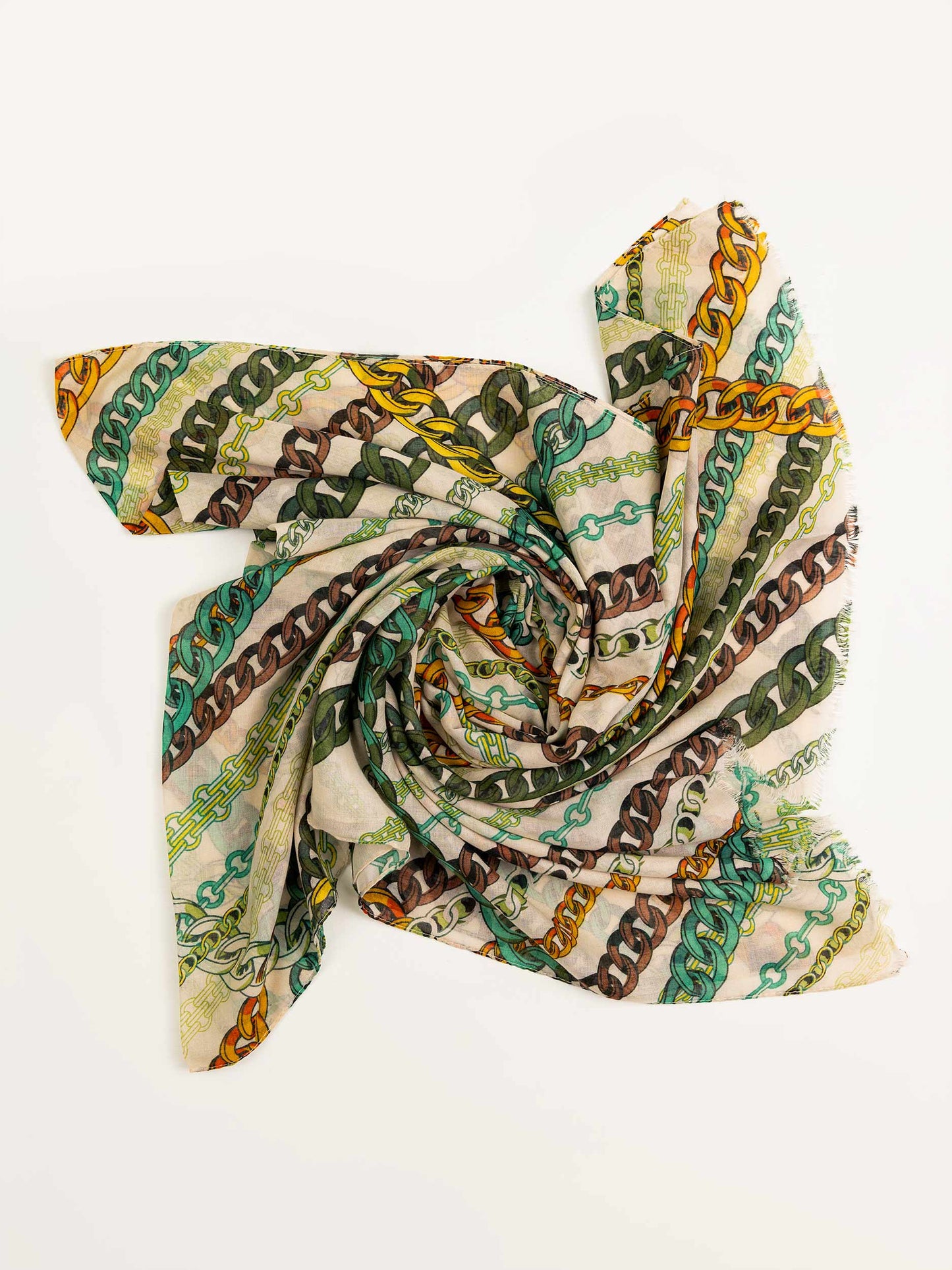 Chain Printed Viscose Scarf