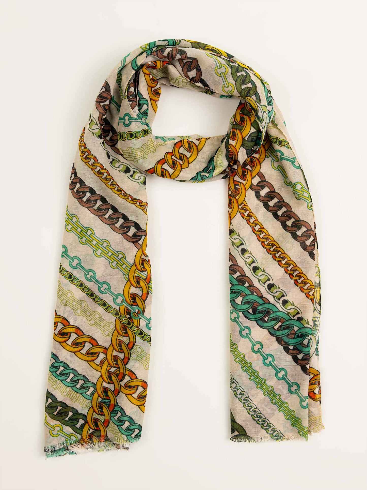 Chain Printed Viscose Scarf