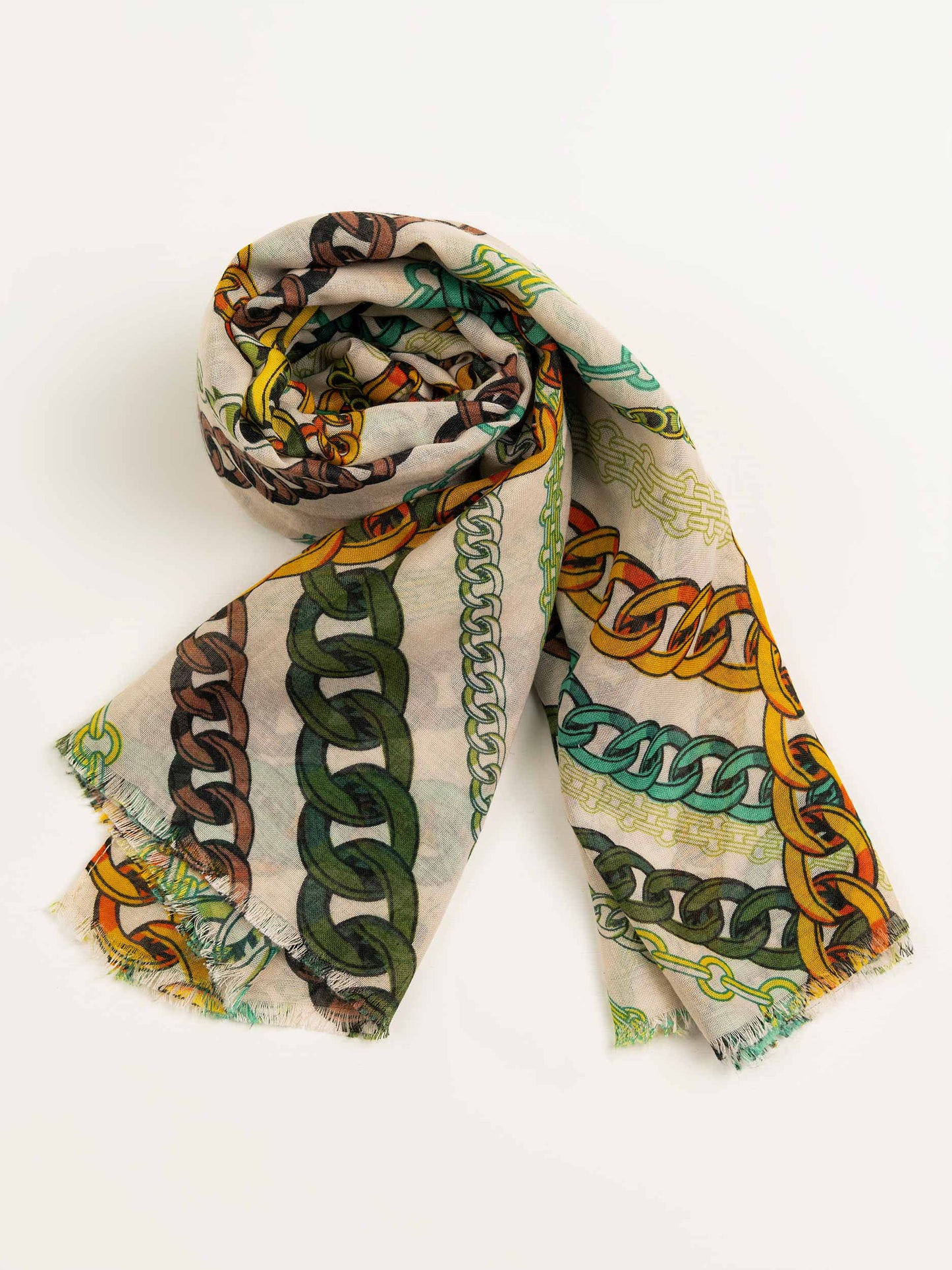 Chain Printed Viscose Scarf