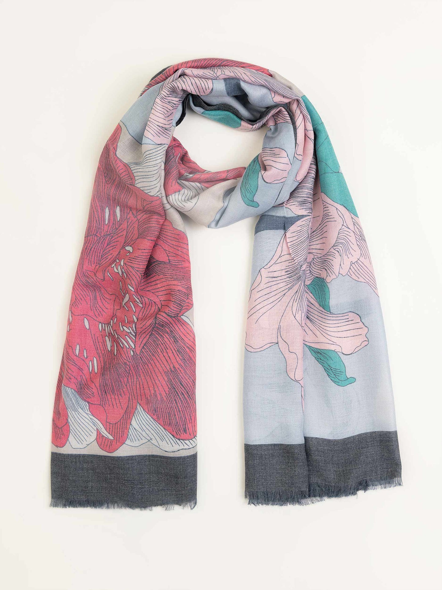 Floral Printed Viscose Scarf