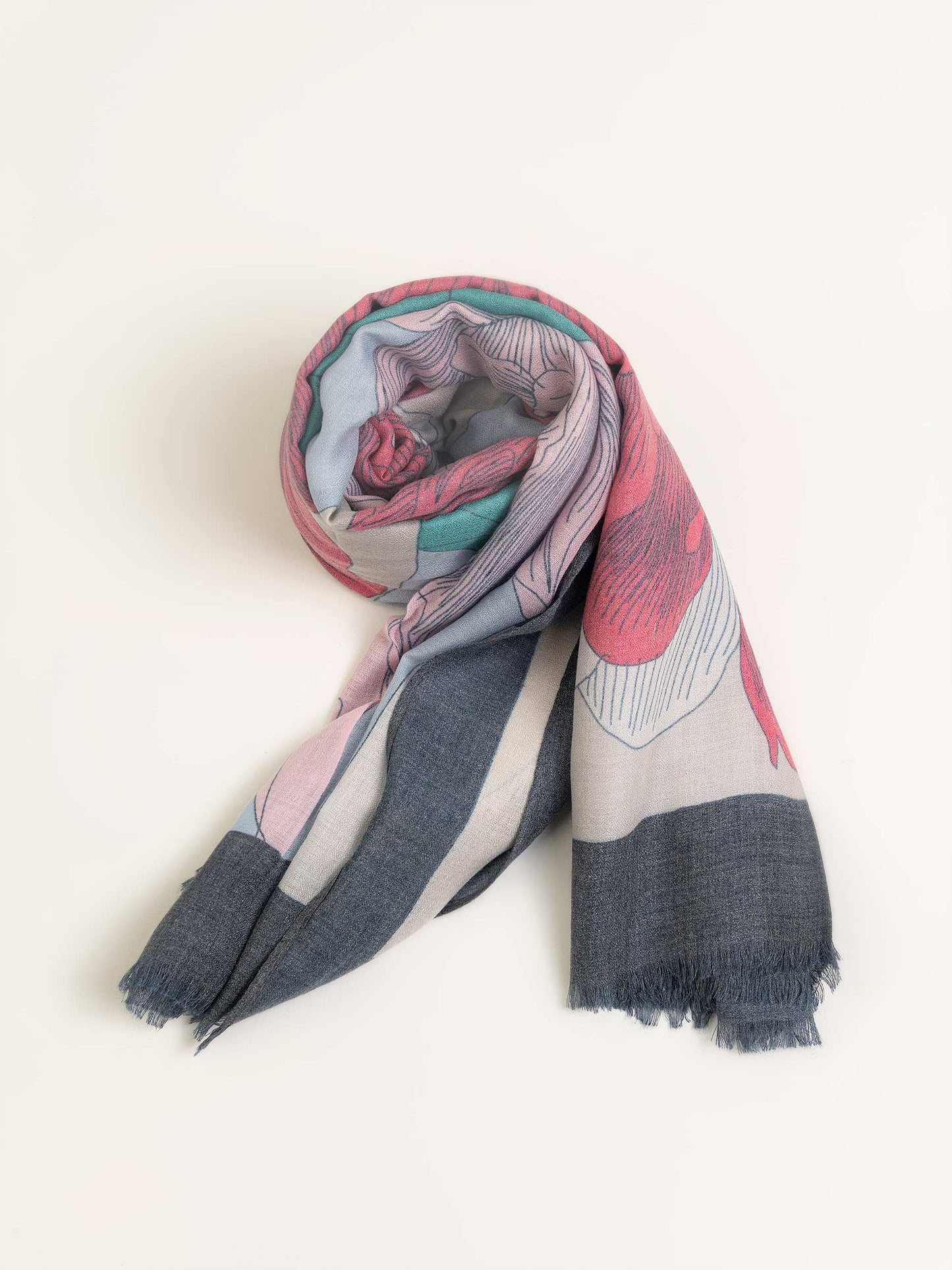 Floral Printed Viscose Scarf