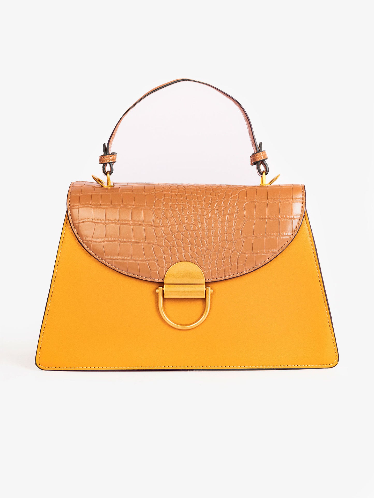 Snake Textured Flap Handbag