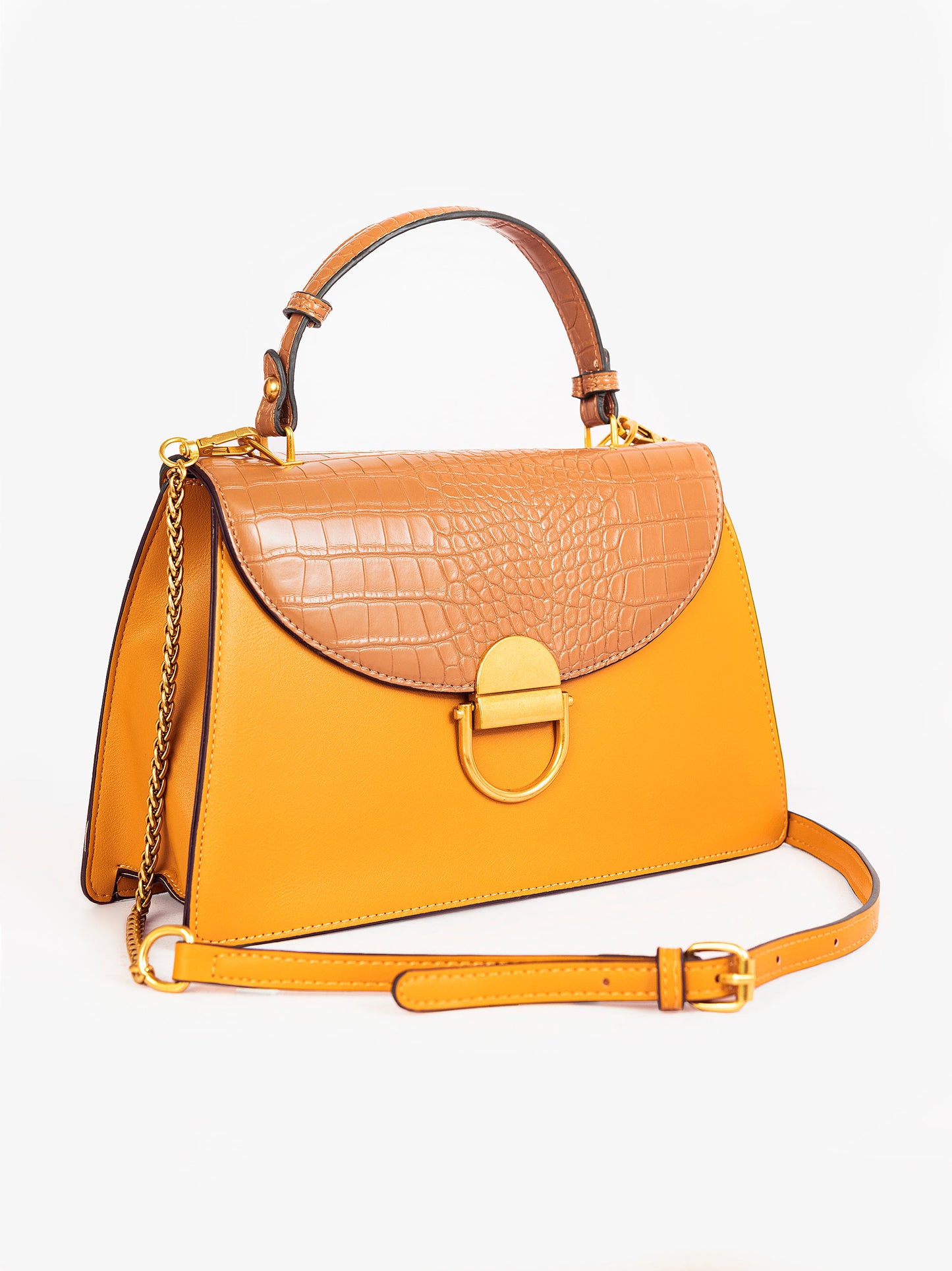 Snake Textured Flap Handbag