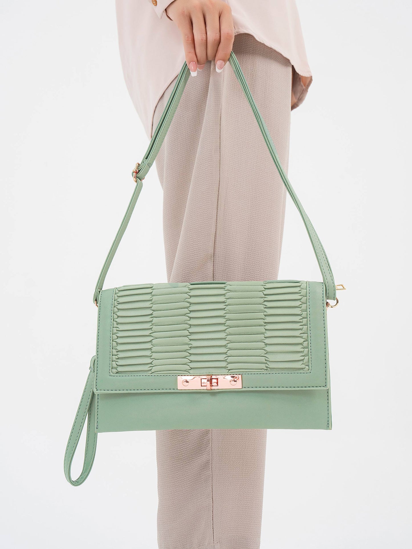 Pleated Flap Clutch