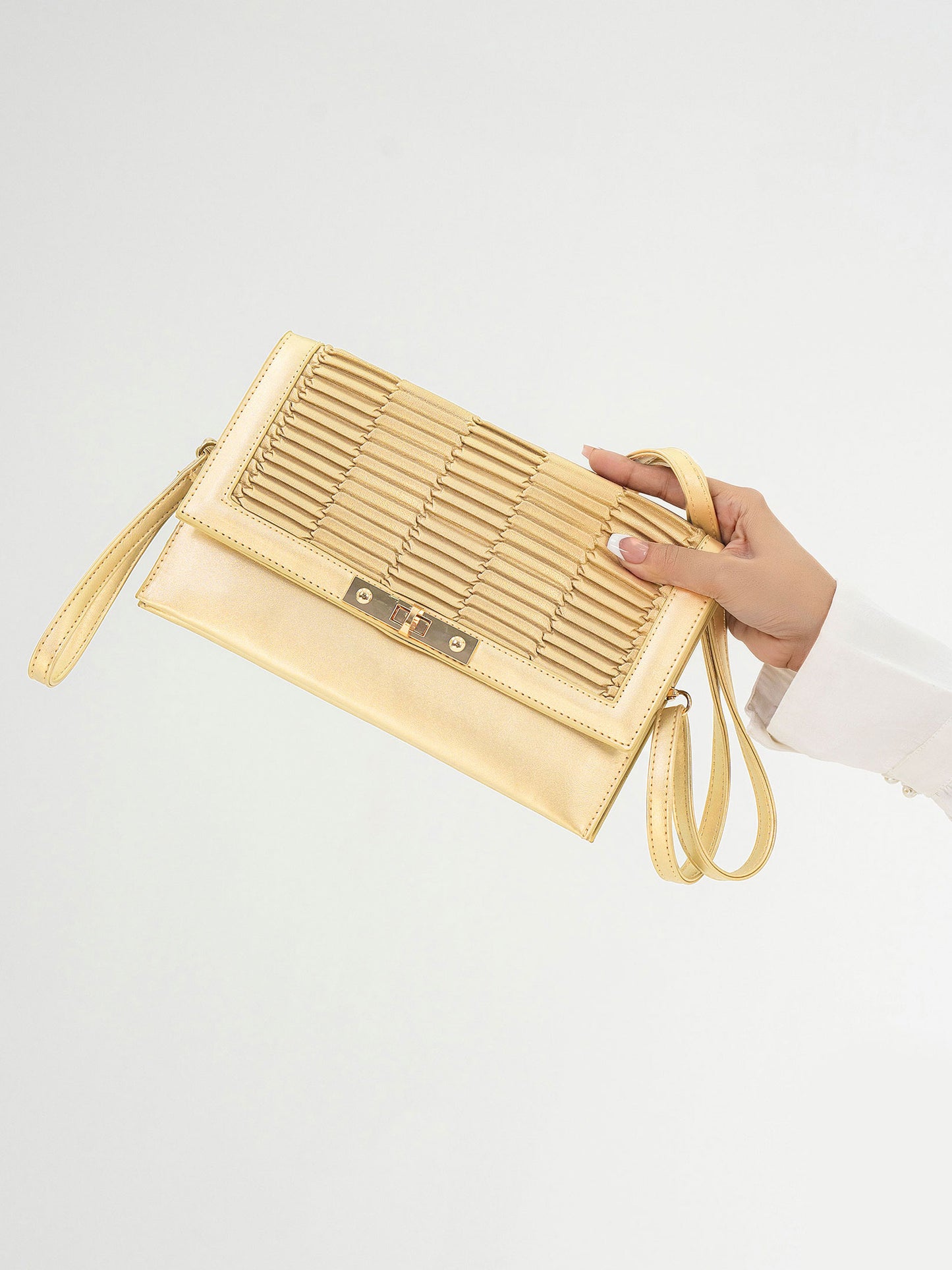 Pleated Flap Clutch