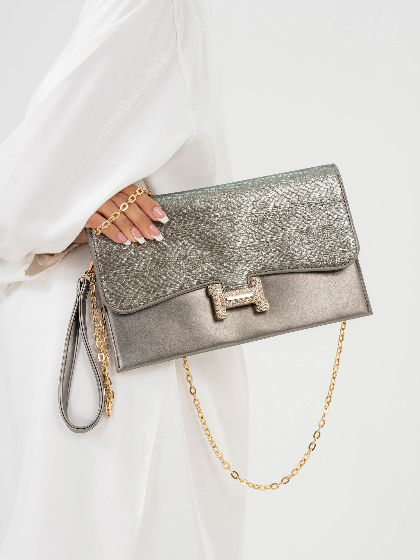 Snake Textured Clutch