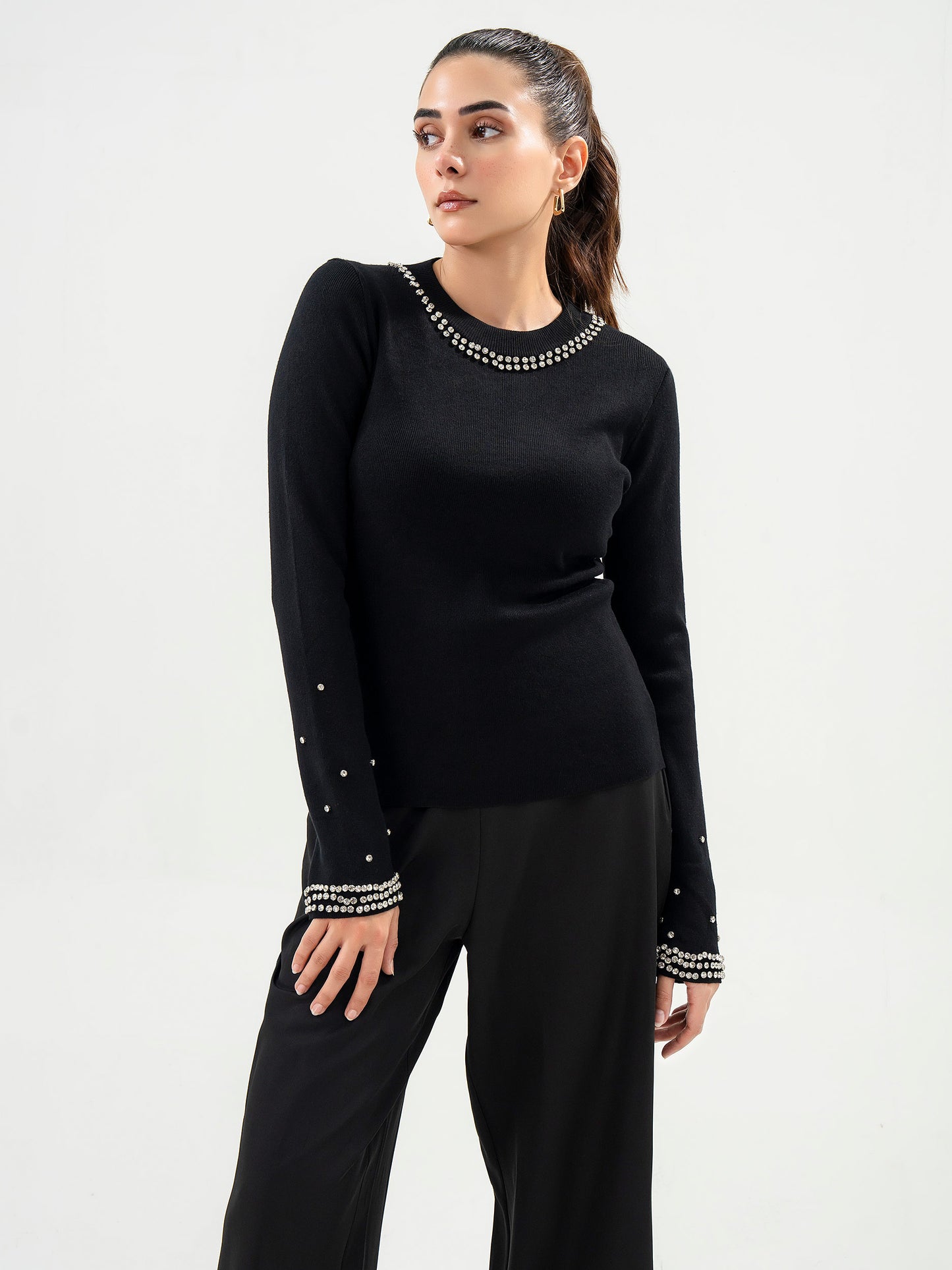 Embellished Woolen Sweater